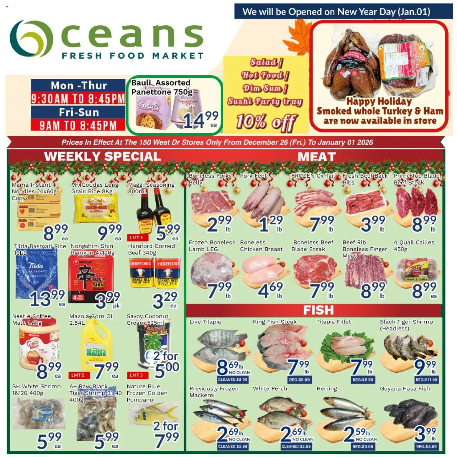 Oceans weekly flyer / circulaire - page 1- valid from Dec 26, 2025