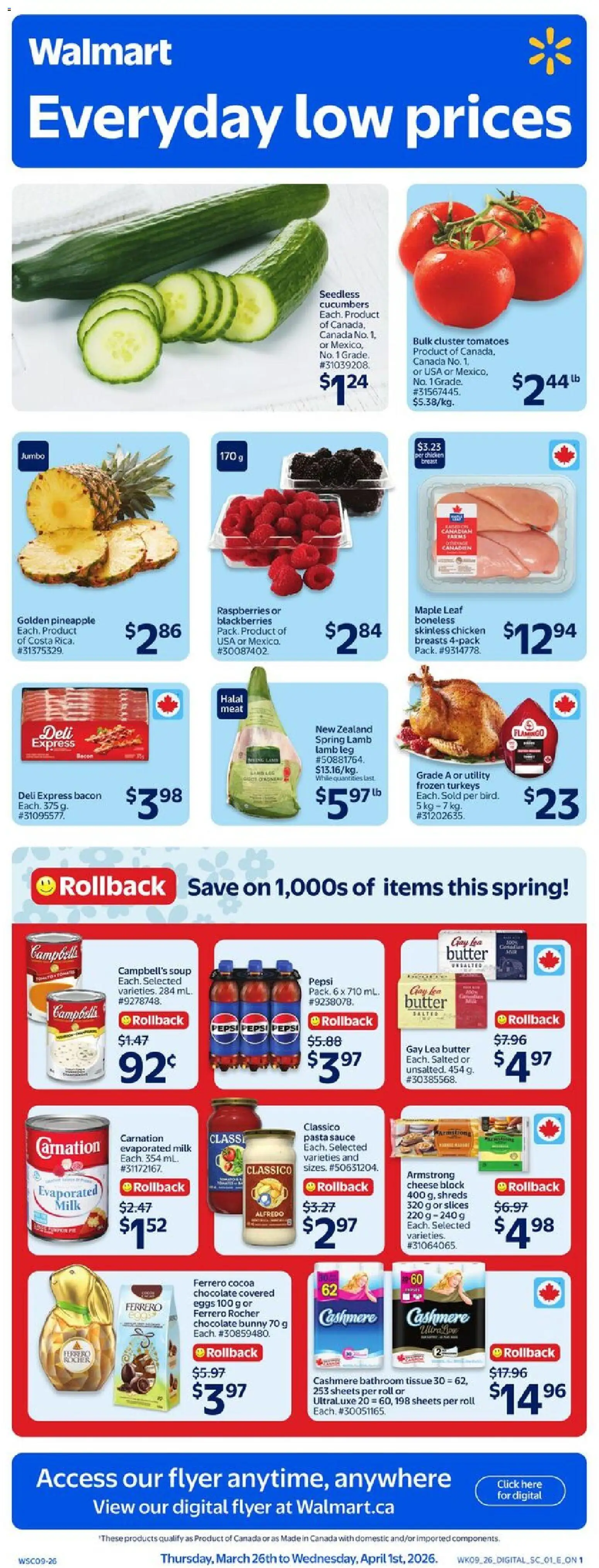 Walmart weekly flyer - page 1- valid from Mar 26, 2026