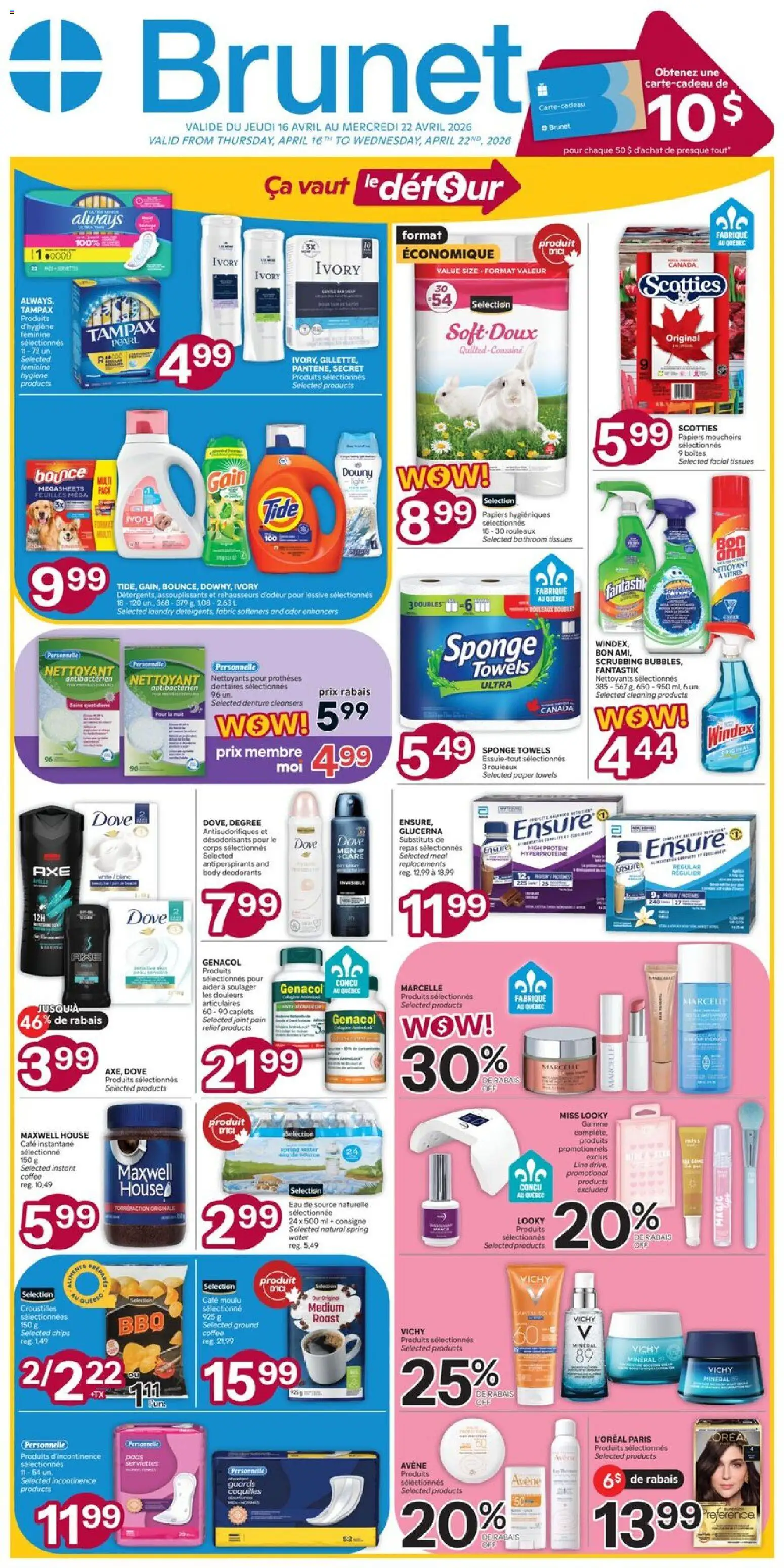 Brunet weekly flyer / circulaire - page 1- valid from Apr 16, 2026