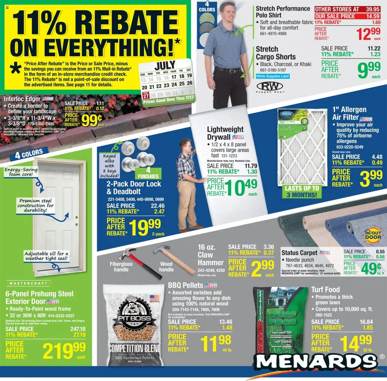 Menards Weekly Ad - page 1- valid from 07/17/2025