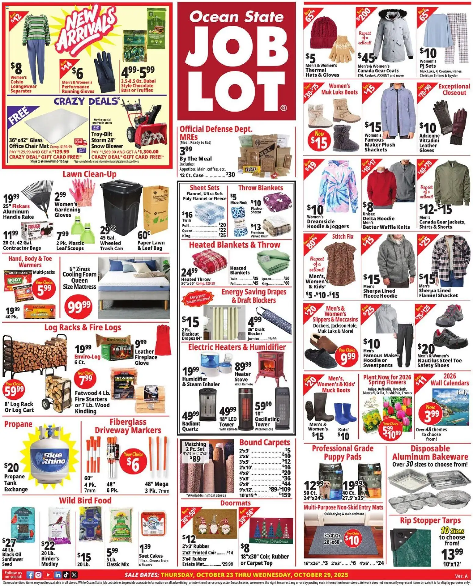 Ocean State Job Lot Weekly Ad - page 1- valid from 10/23/2025