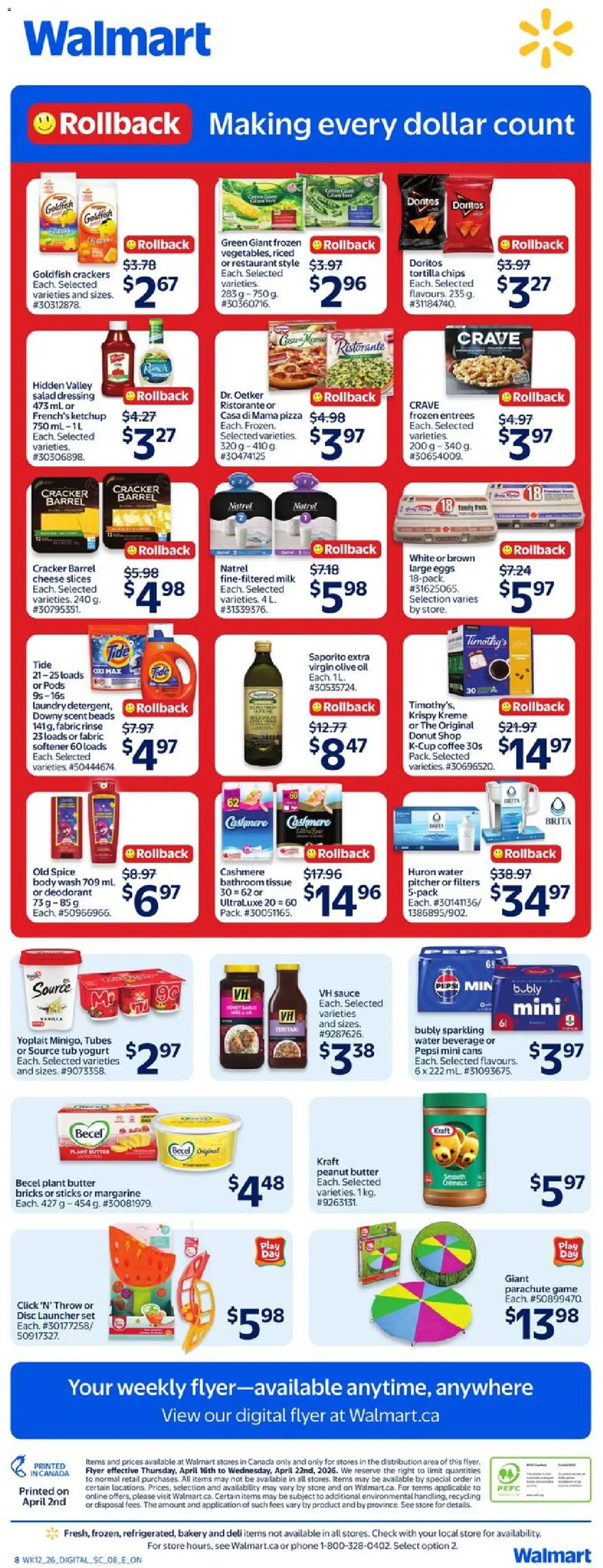 Walmart weekly flyer - page 2- valid from Apr 16, 2026