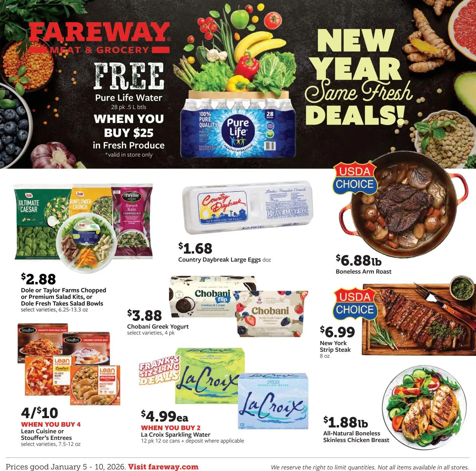 Fareway Weekly Ad - page 1- valid from 01/05/2026