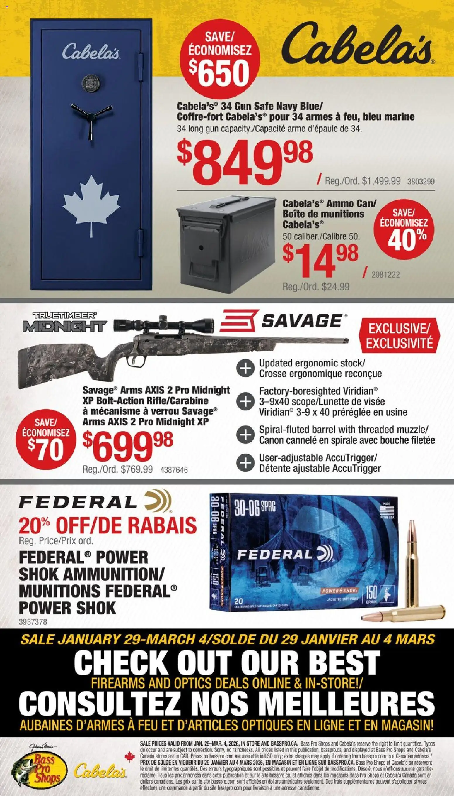 Cabelas weekly flyer / circulaire - page 17- valid from Jan 29, 2026