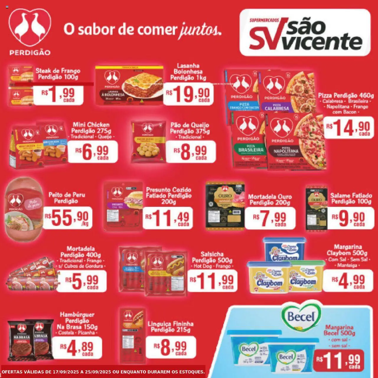 Supermercados São Vicente - Ofertas Perdigão - página 1- válido a partir de 17/09/2025
