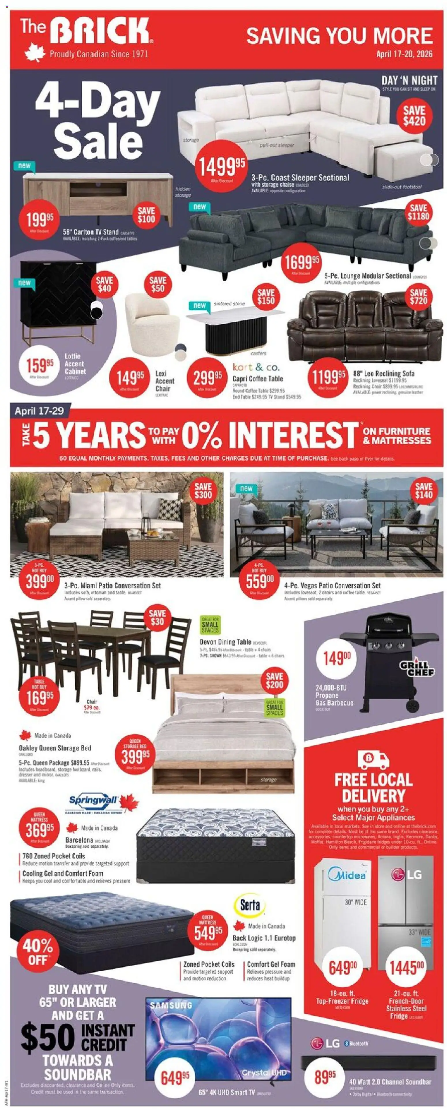 The Brick weekly flyer / circulaire - page 1- valid from Apr 17, 2026
