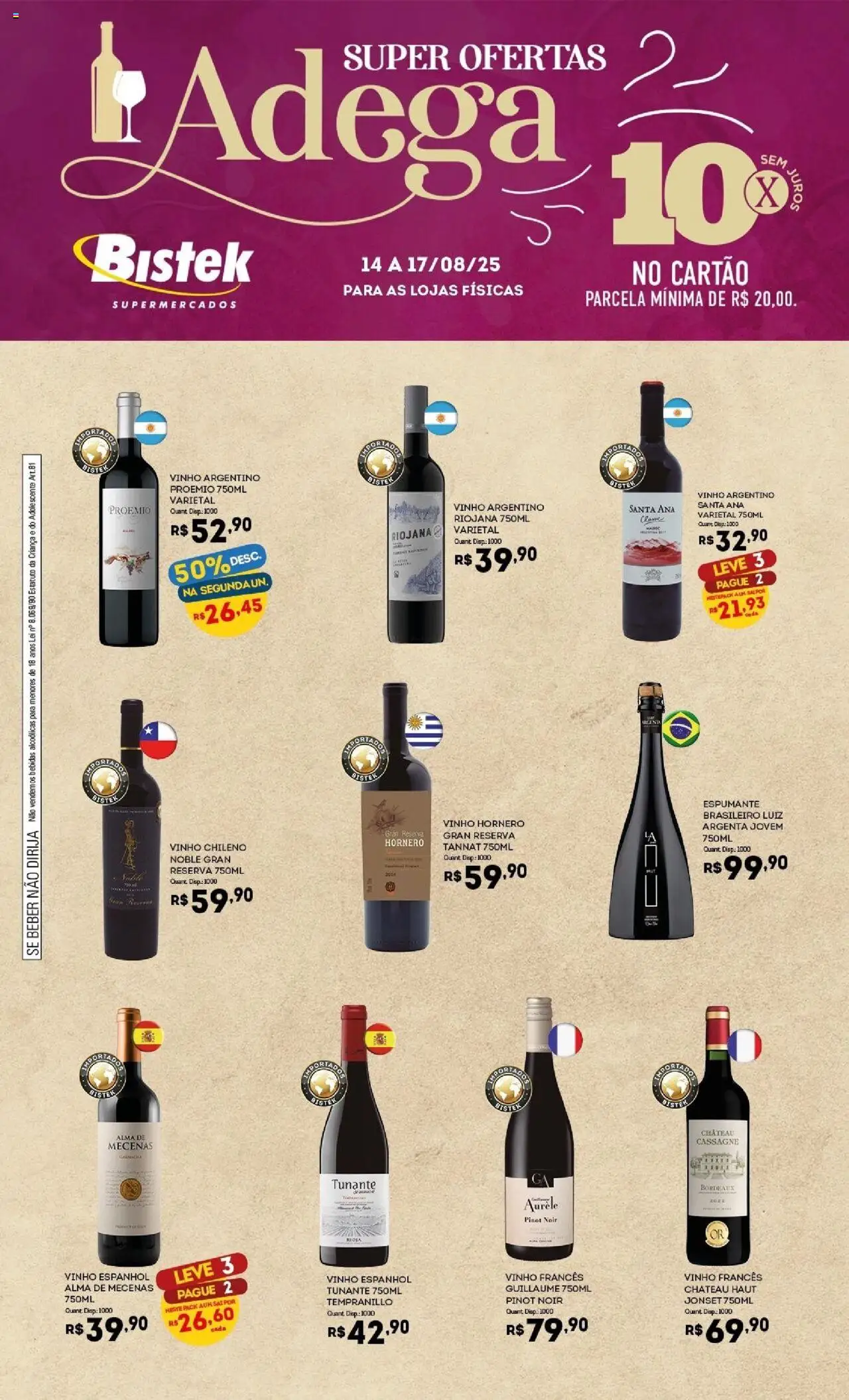 Bistek Supermercados - Ofertas Adega - página 1- válido a partir de 14/08/2025
