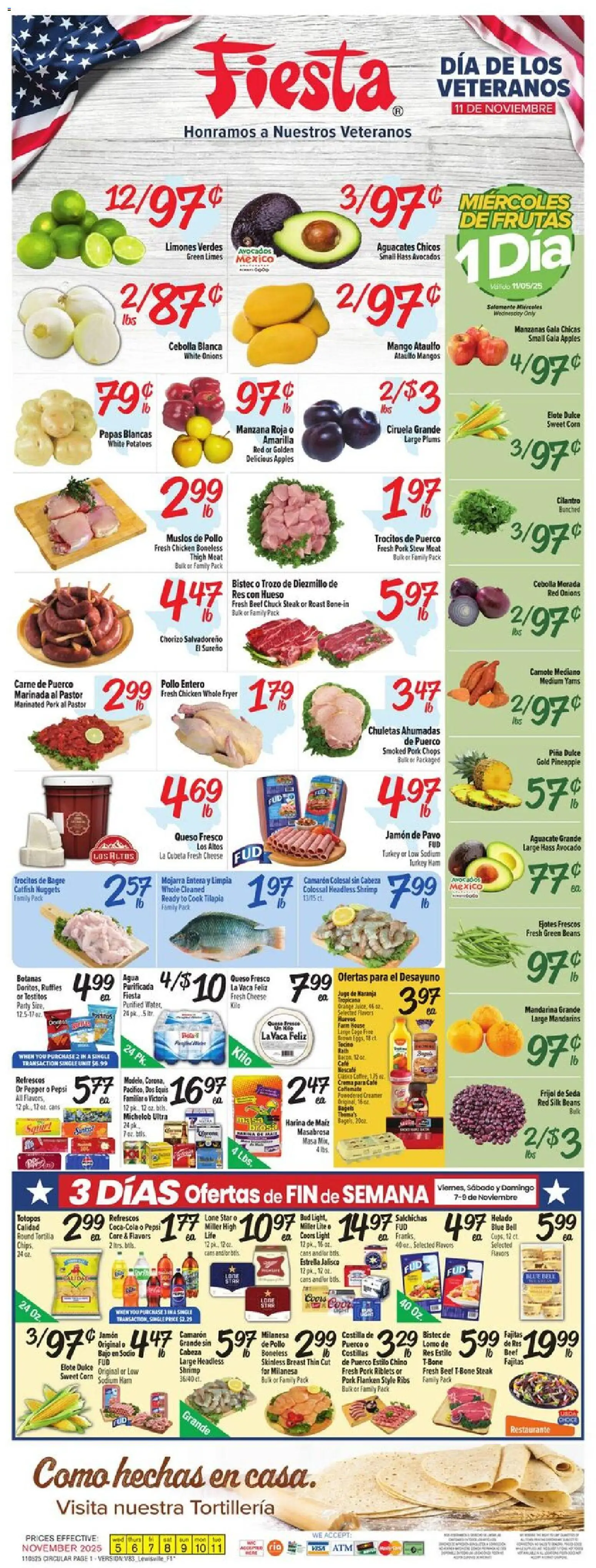 Fiesta Mart Weekly Ad - page 1- valid from 11/05/2025