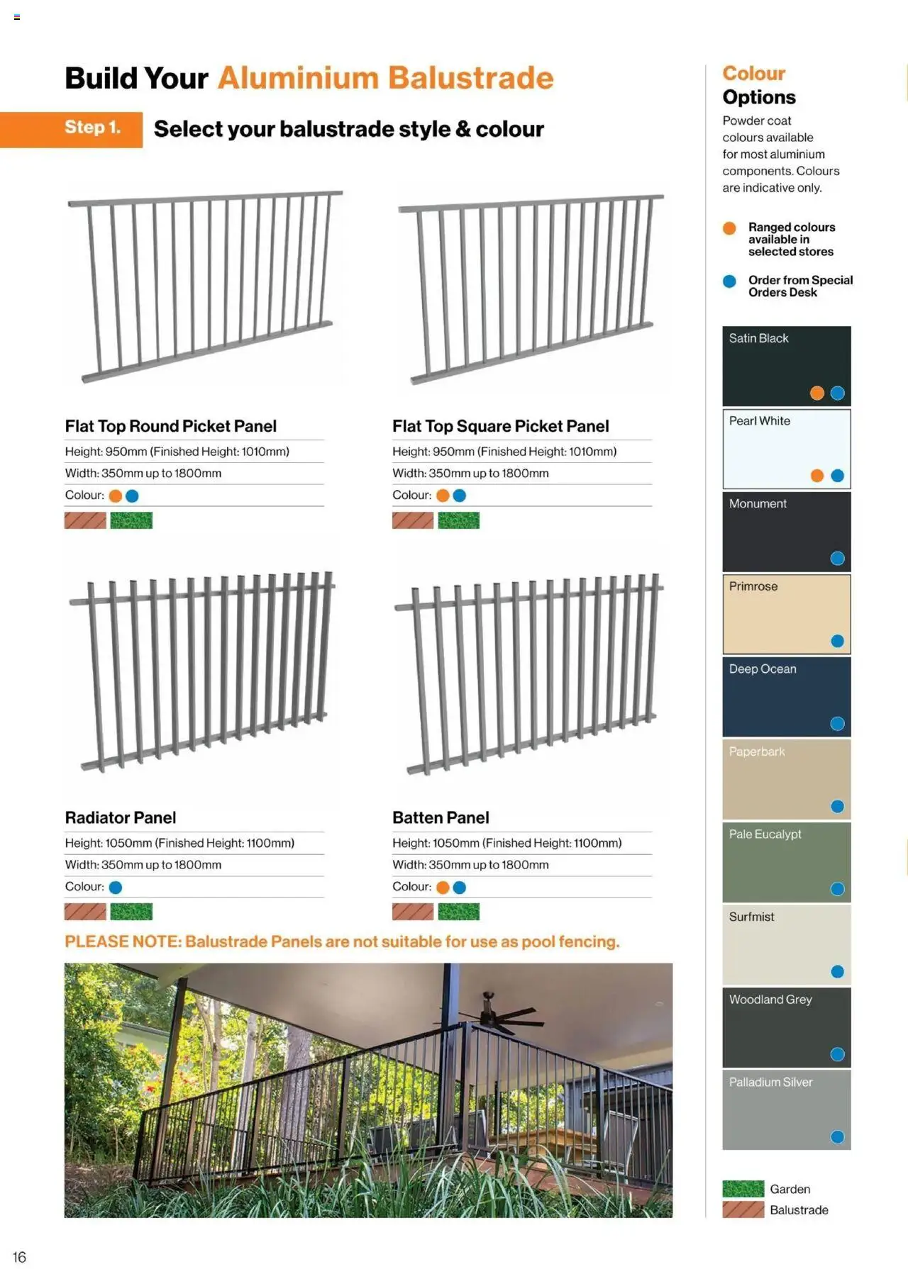 Bunnings Warehouse - Protectoral Aluminium and Glass Fencing Brochure - page 16- valid from 22/09/2025