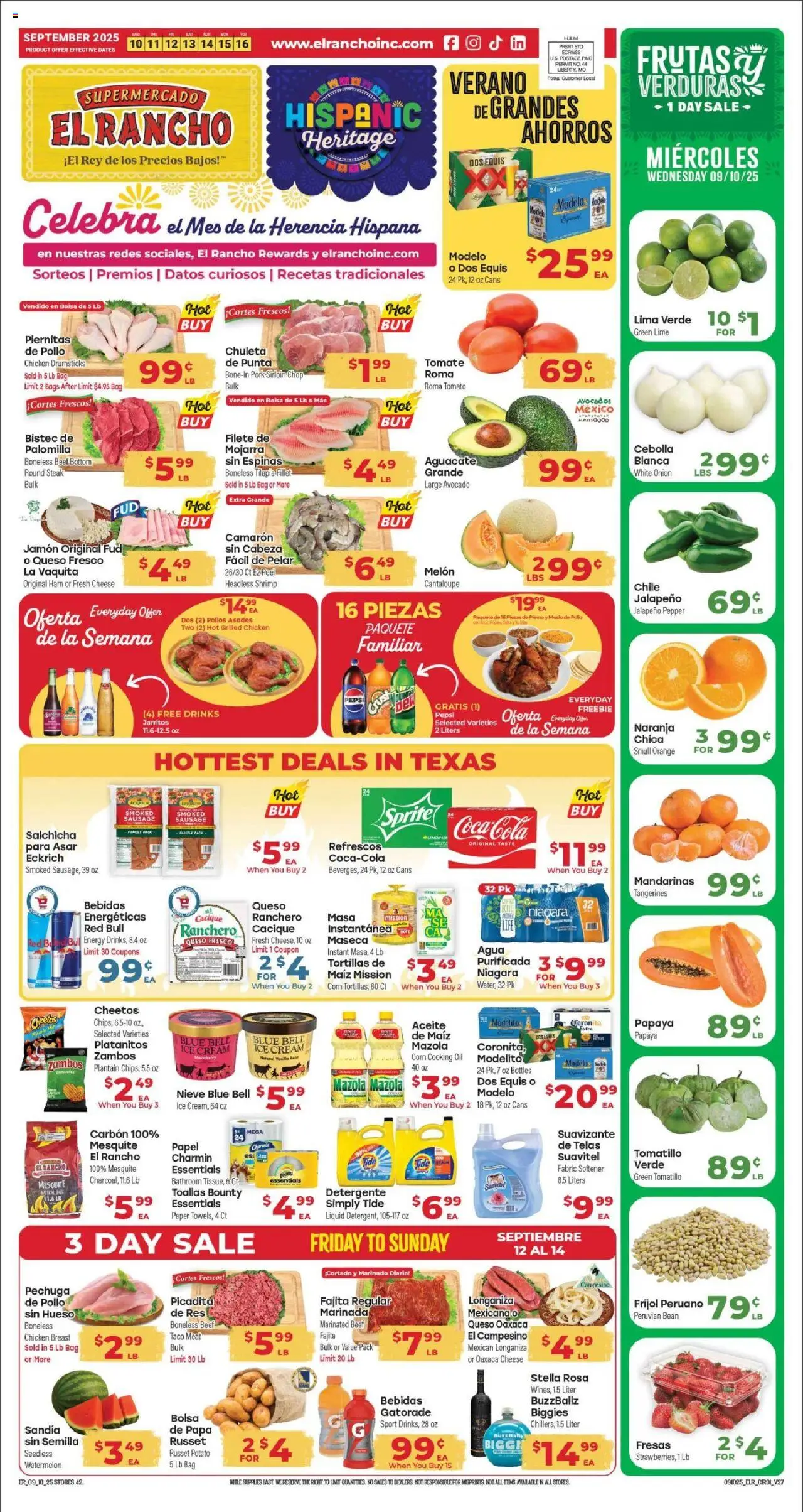 El Rancho Weekly Ad - page 1- valid from 09/10/2025