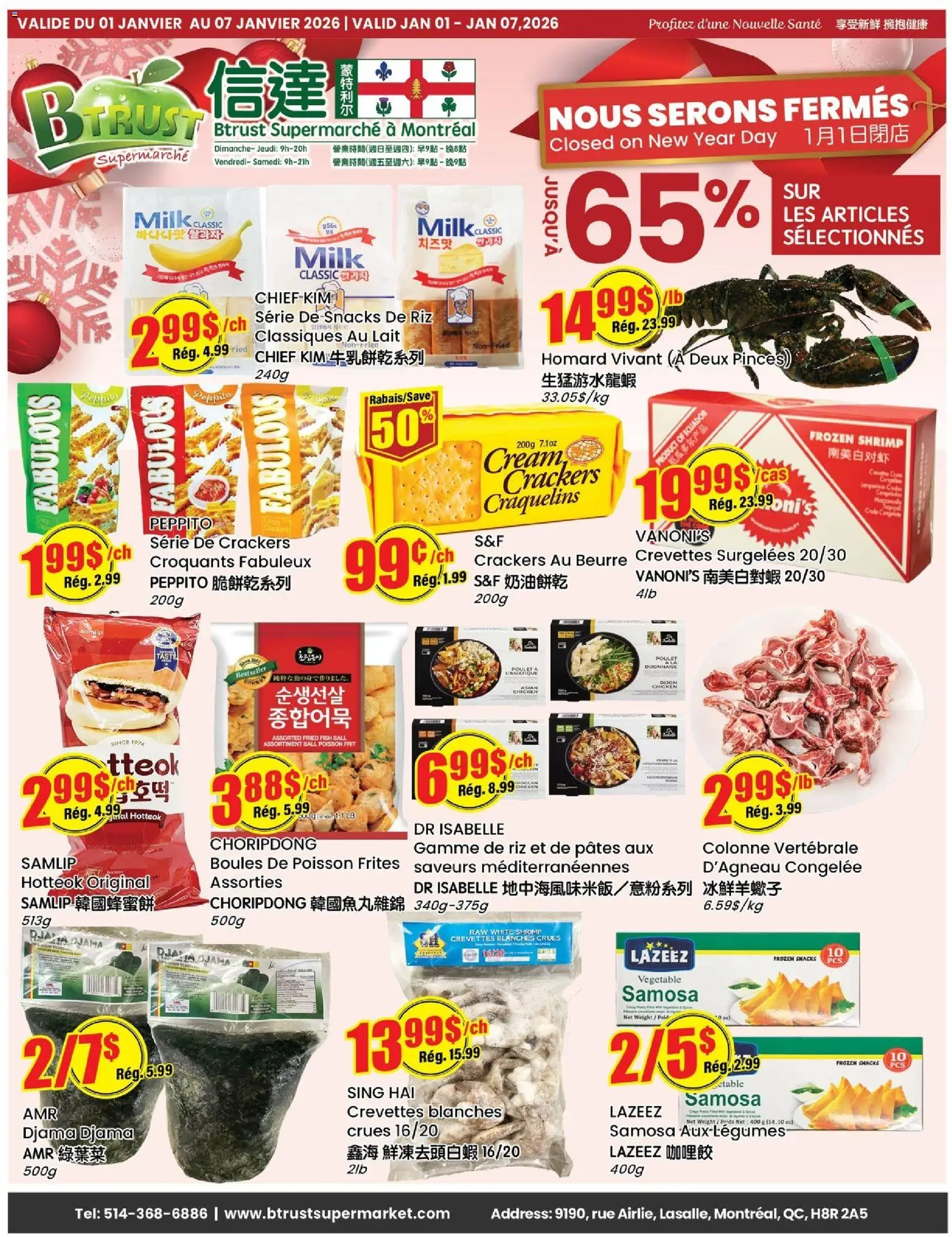 Btrust Supermarket weekly flyer / circulaire - page 1- valid from Jan 1, 2026