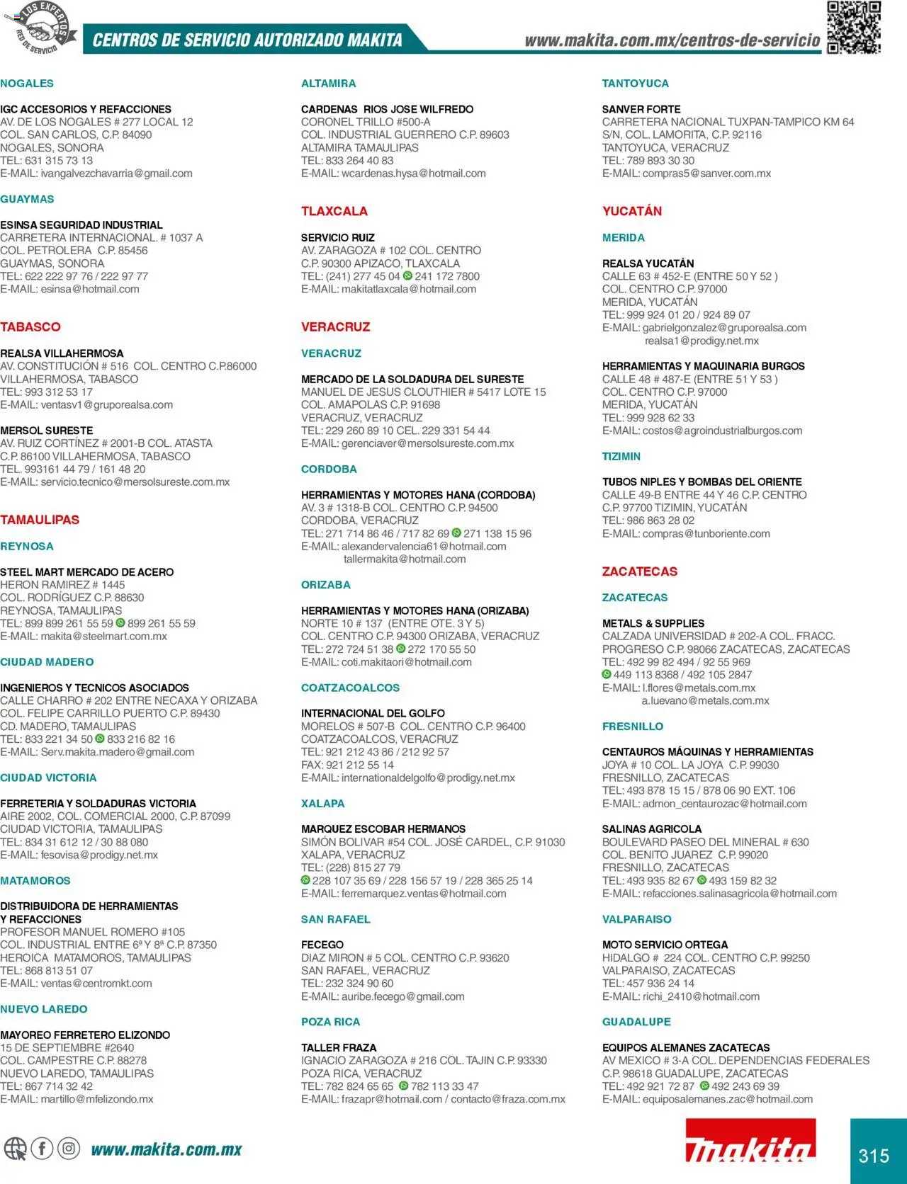 Makita catálogo Accesorios - página 315- válido desde 08/07/2024