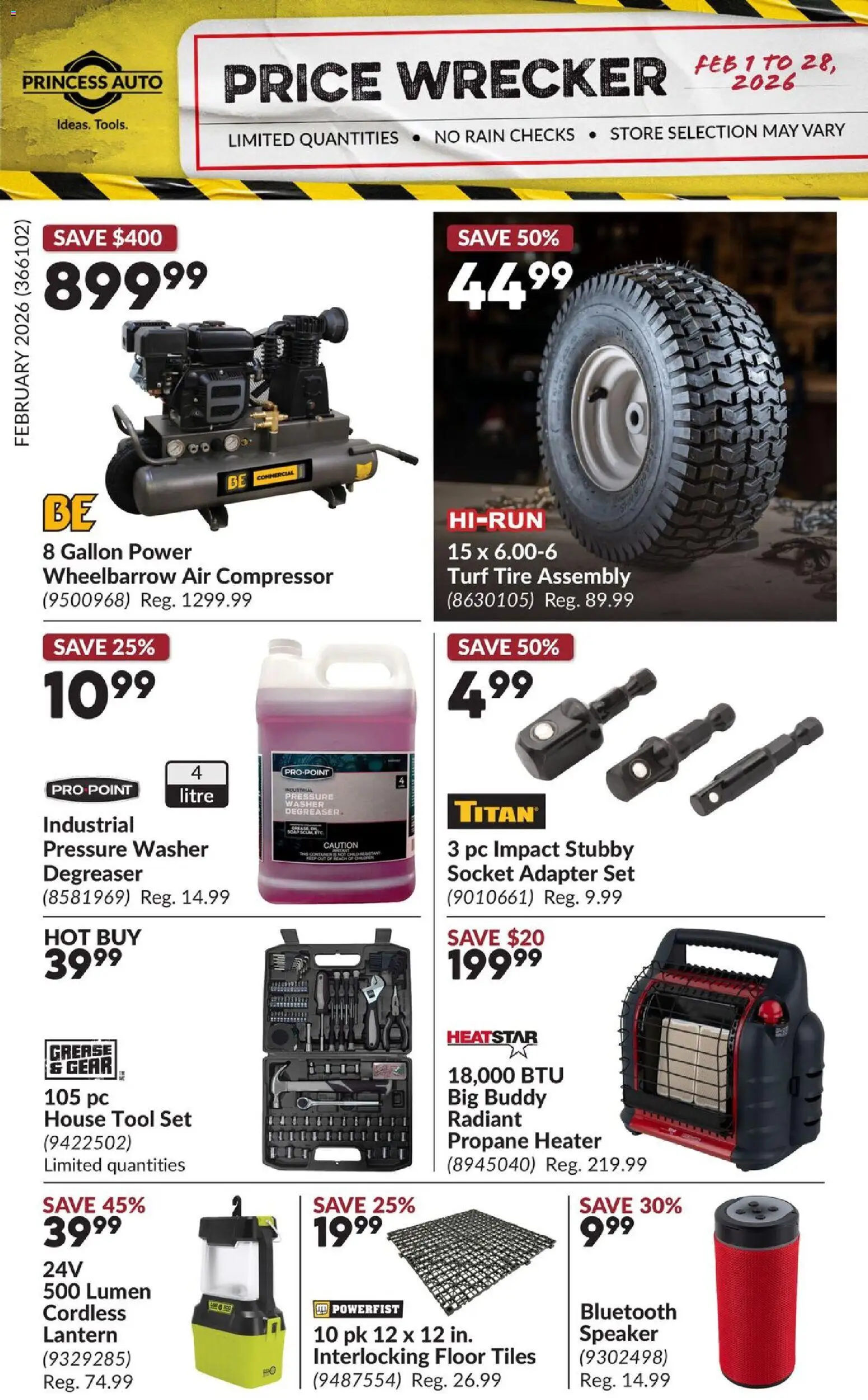 Princess Auto - Price Wrecker - page 1- valid from Feb 1, 2026