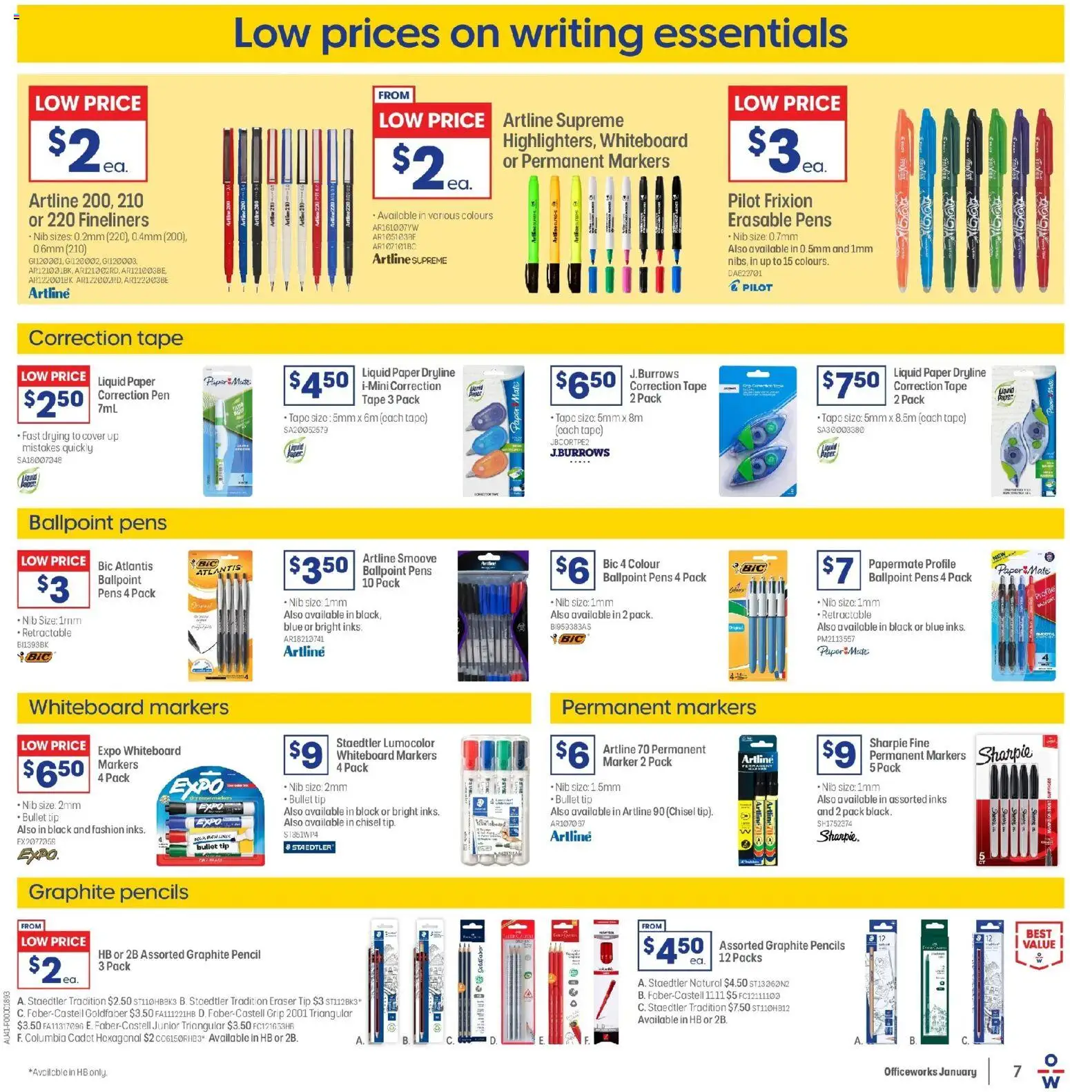 Officeworks  Catalogue  - page 7- valid from 01/01/2026