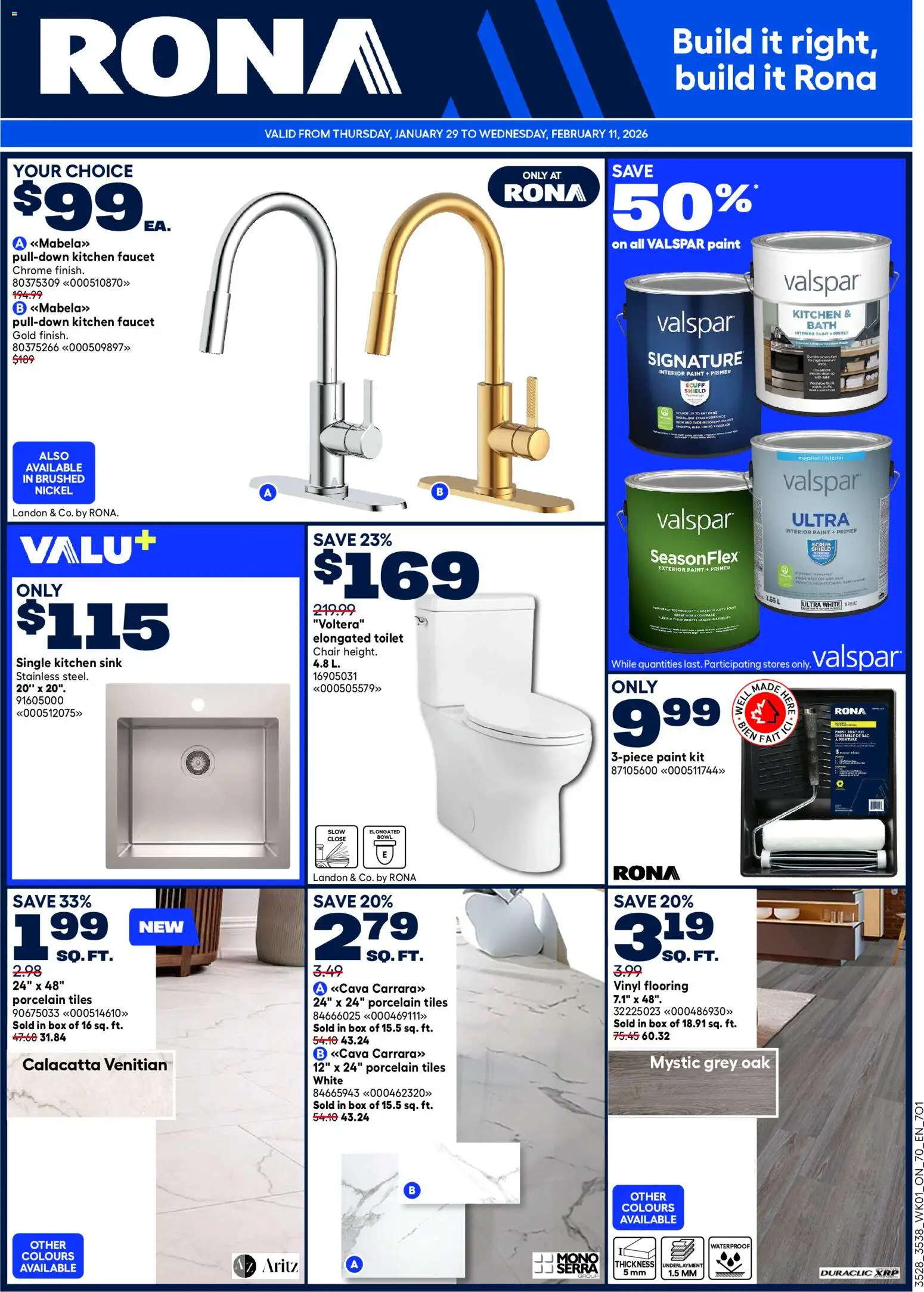 Rona weekly flyer - page 1- valid from Jan 29, 2026