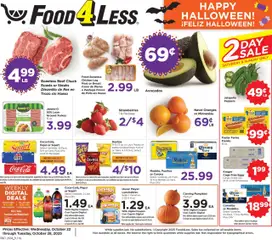 Preview Food 4 Less Weekly Ad valid from 10/22/2025