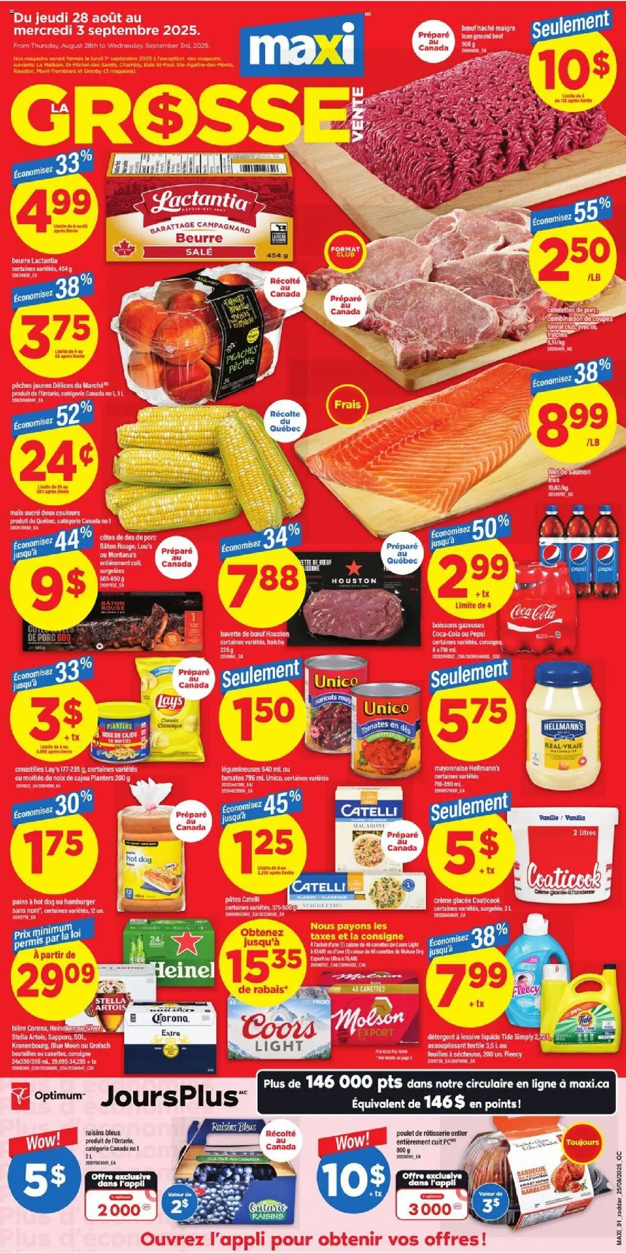 Maxi weekly flyer / circulaire - page 1- valid from Aug 28, 2025