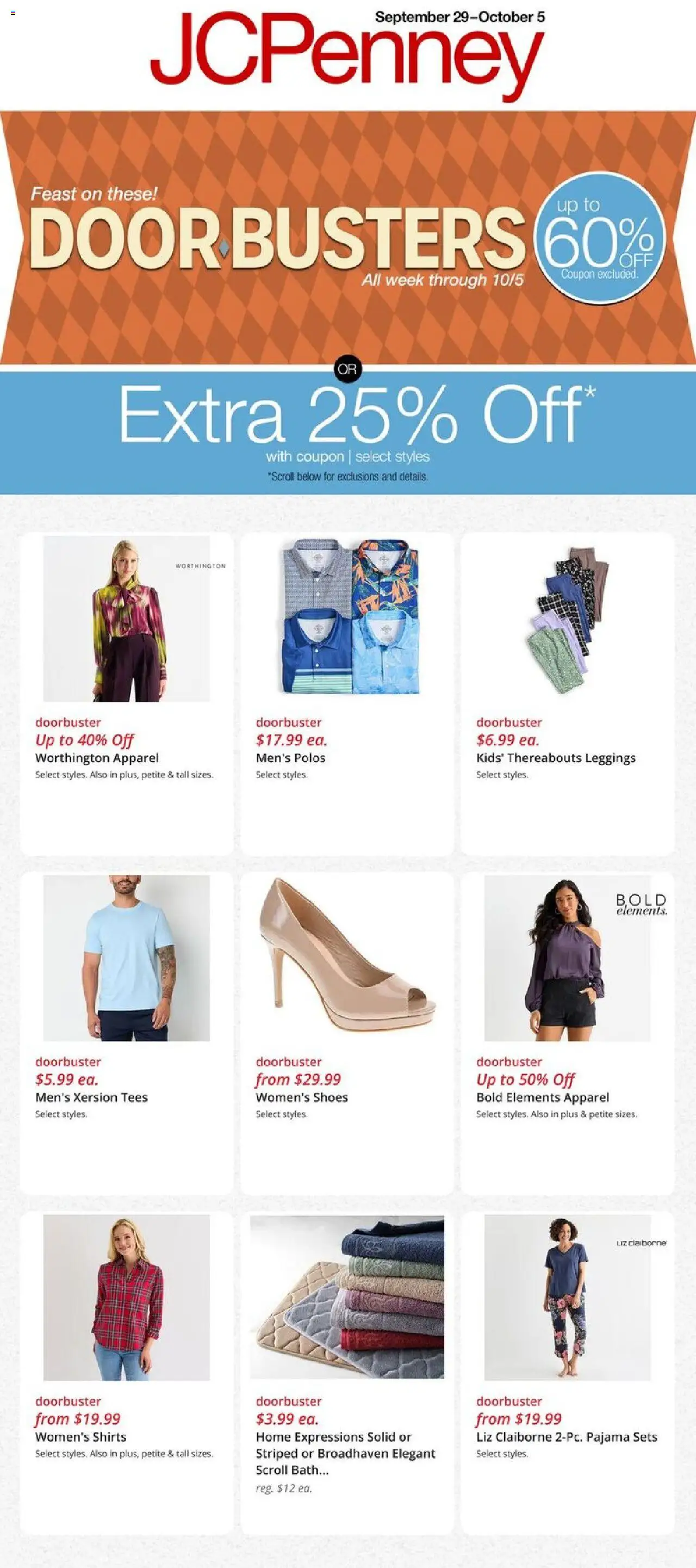 JCPenney Weekly Ad - page 1- valid from 09/29/2025