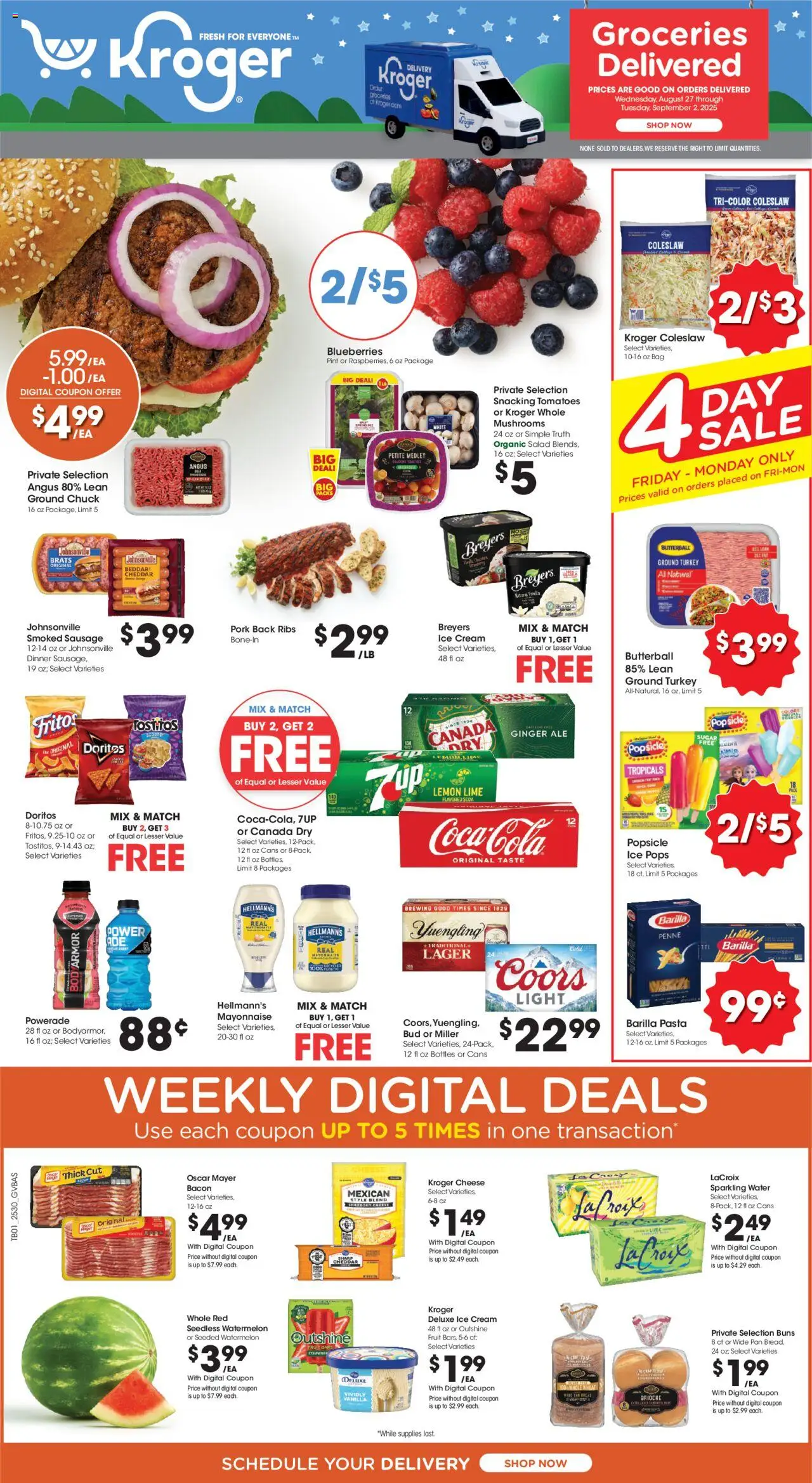 Kroger Weekly Ad - page 1- valid from 08/27/2025