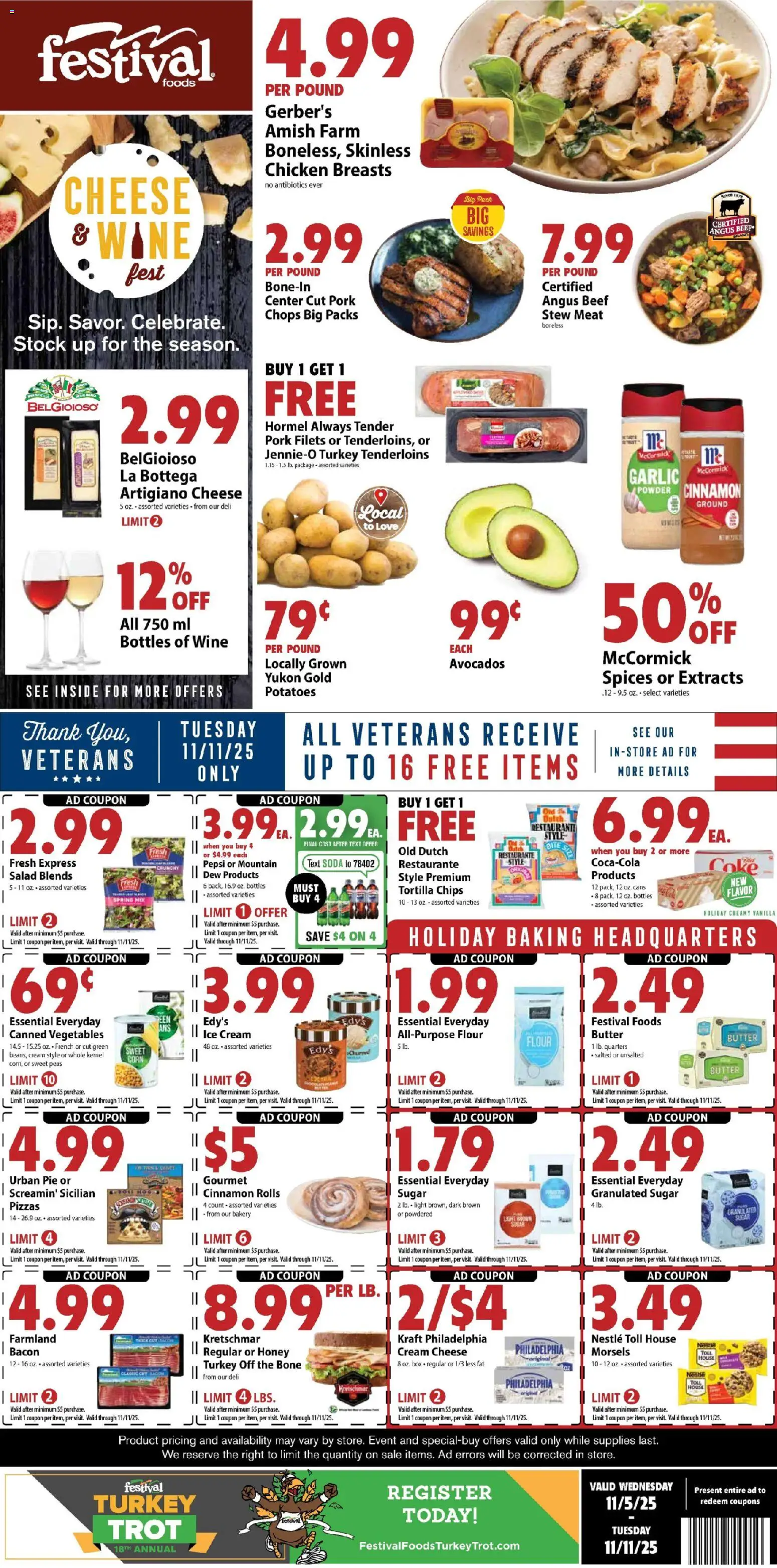 Festival Foods Weekly Ad - page 1- valid from 11/05/2025