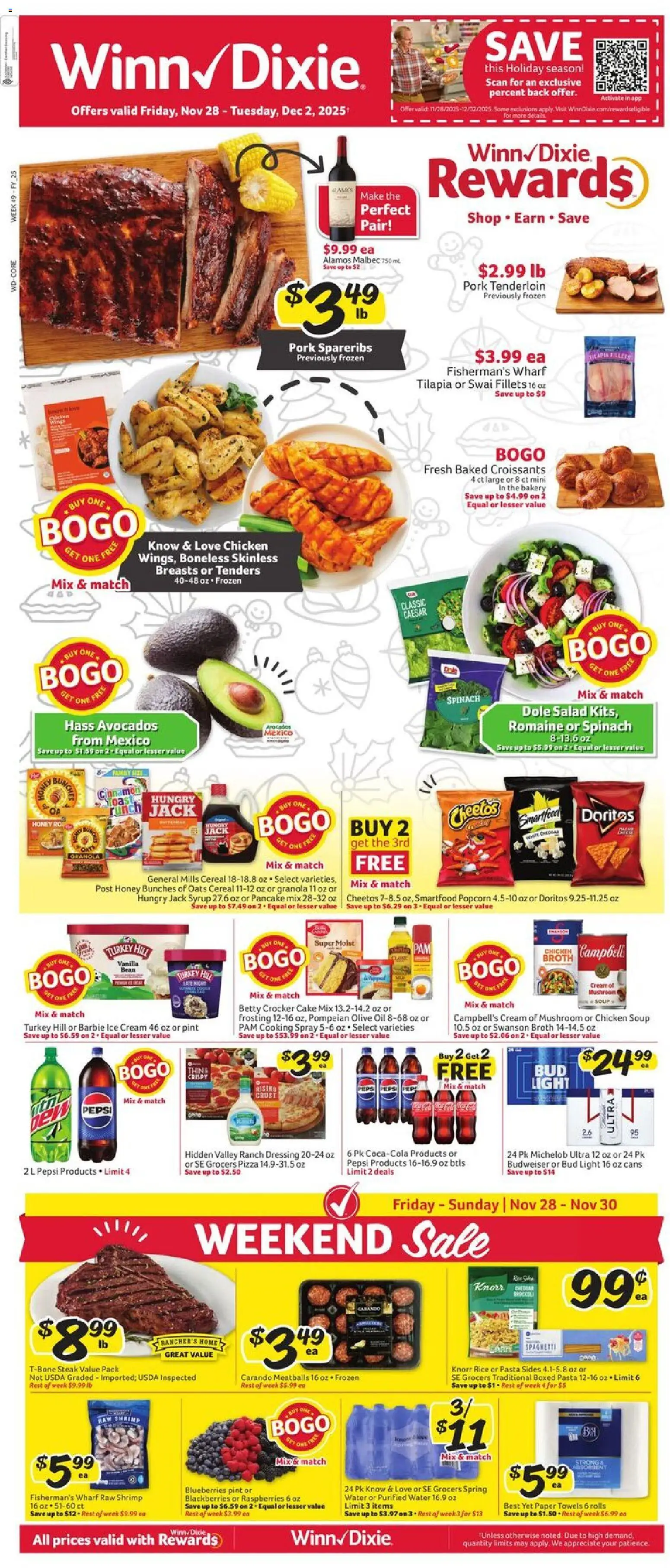 Winn Dixie Weekly Circular - FL - page 1- valid from 11/28/2025