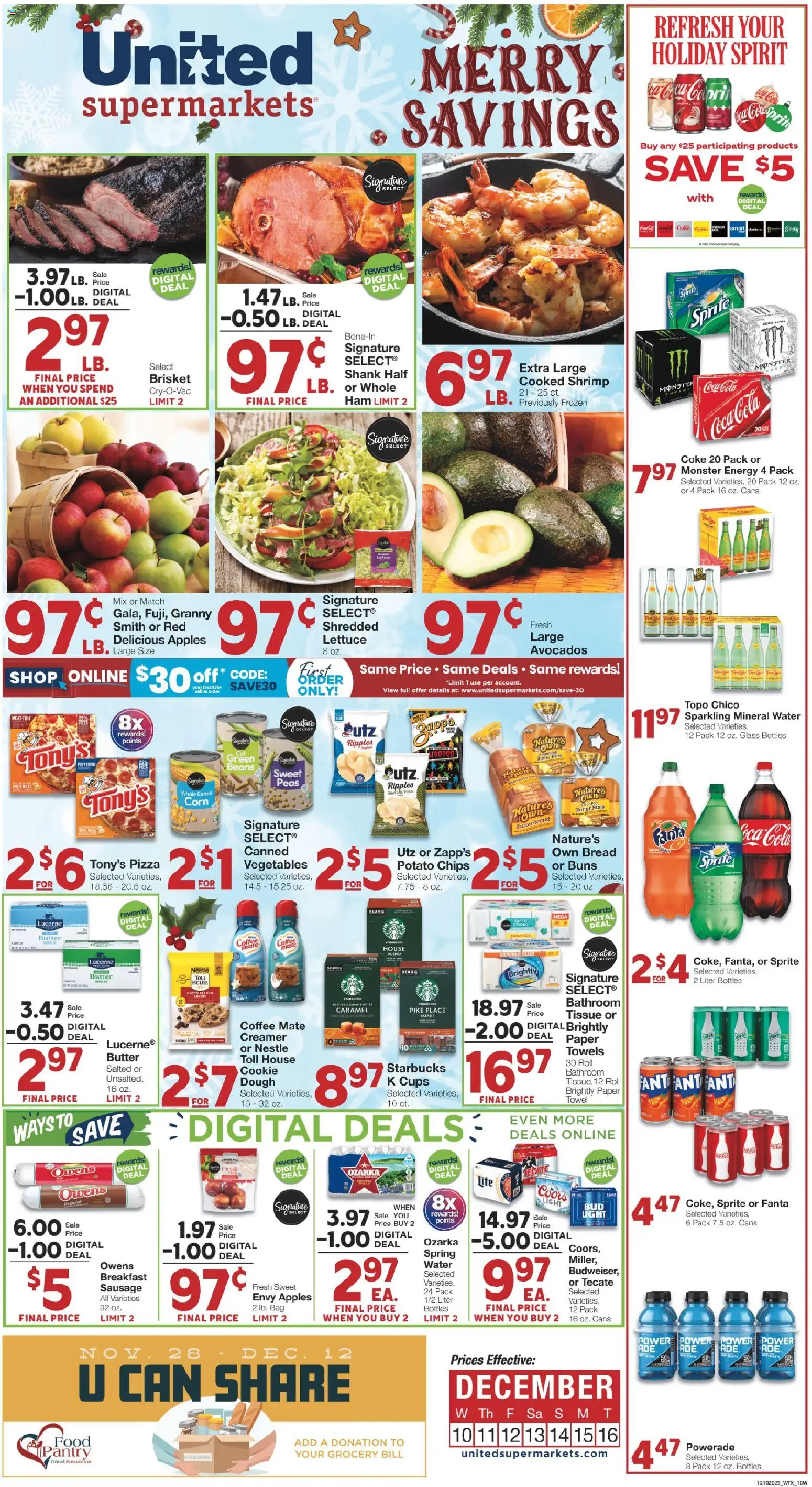 United Supermarkets Weekly Ad - page 1- valid from 12/09/2025