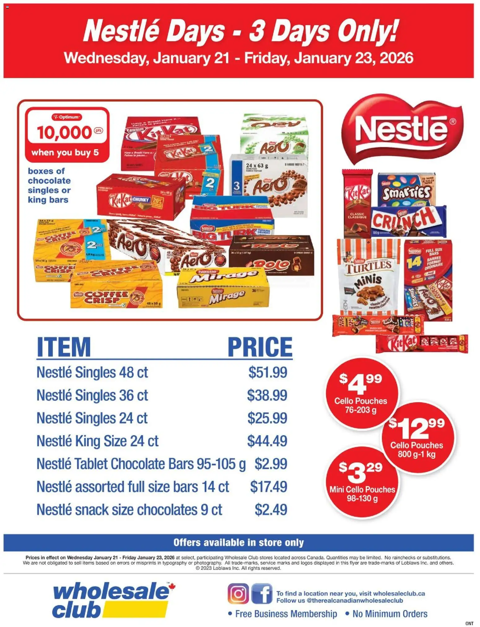 Wholesale Club - Nestlé Days - page 1- valid from Jan 21, 2026