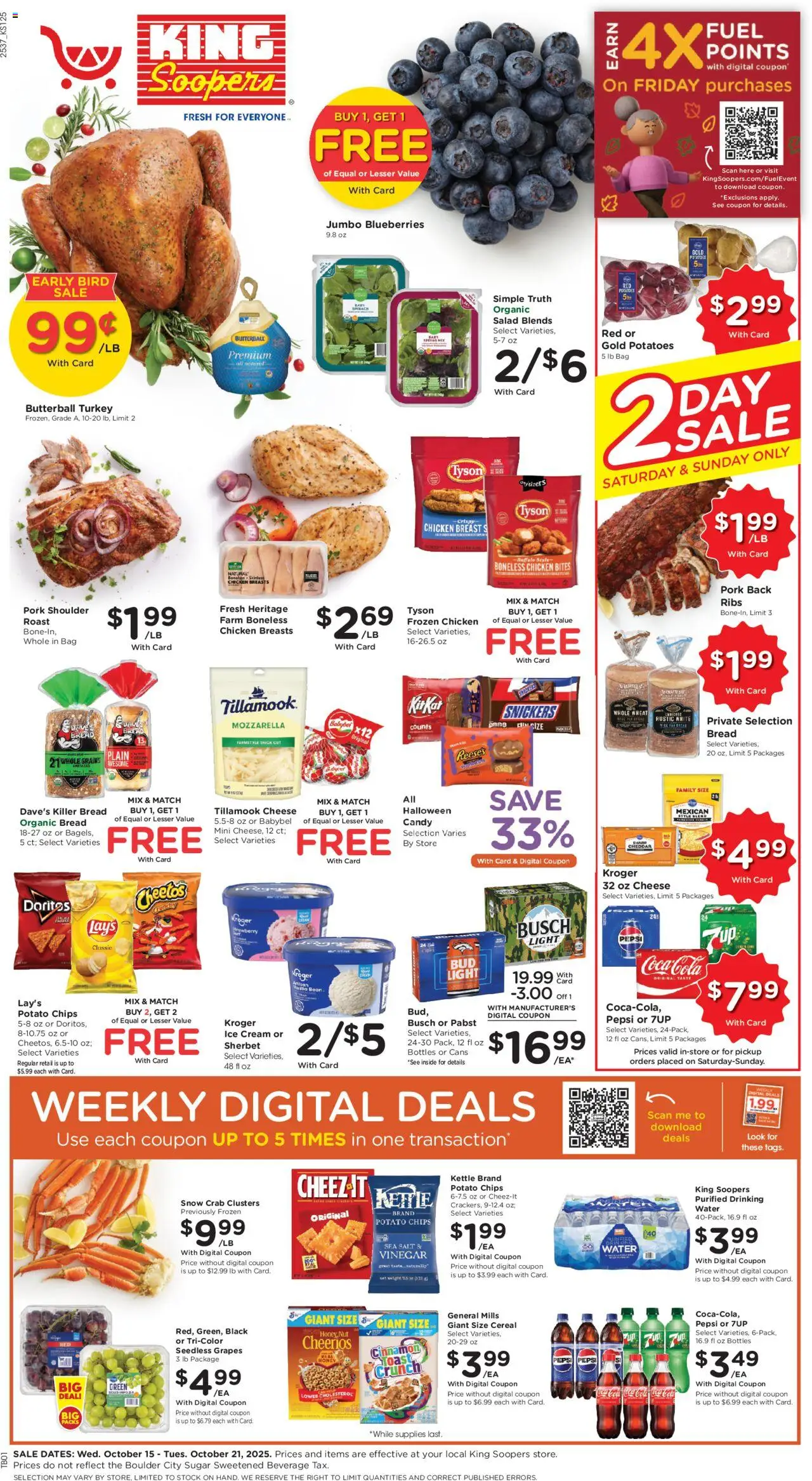 King Soopers Weekly Ad - page 1- valid from 10/15/2025