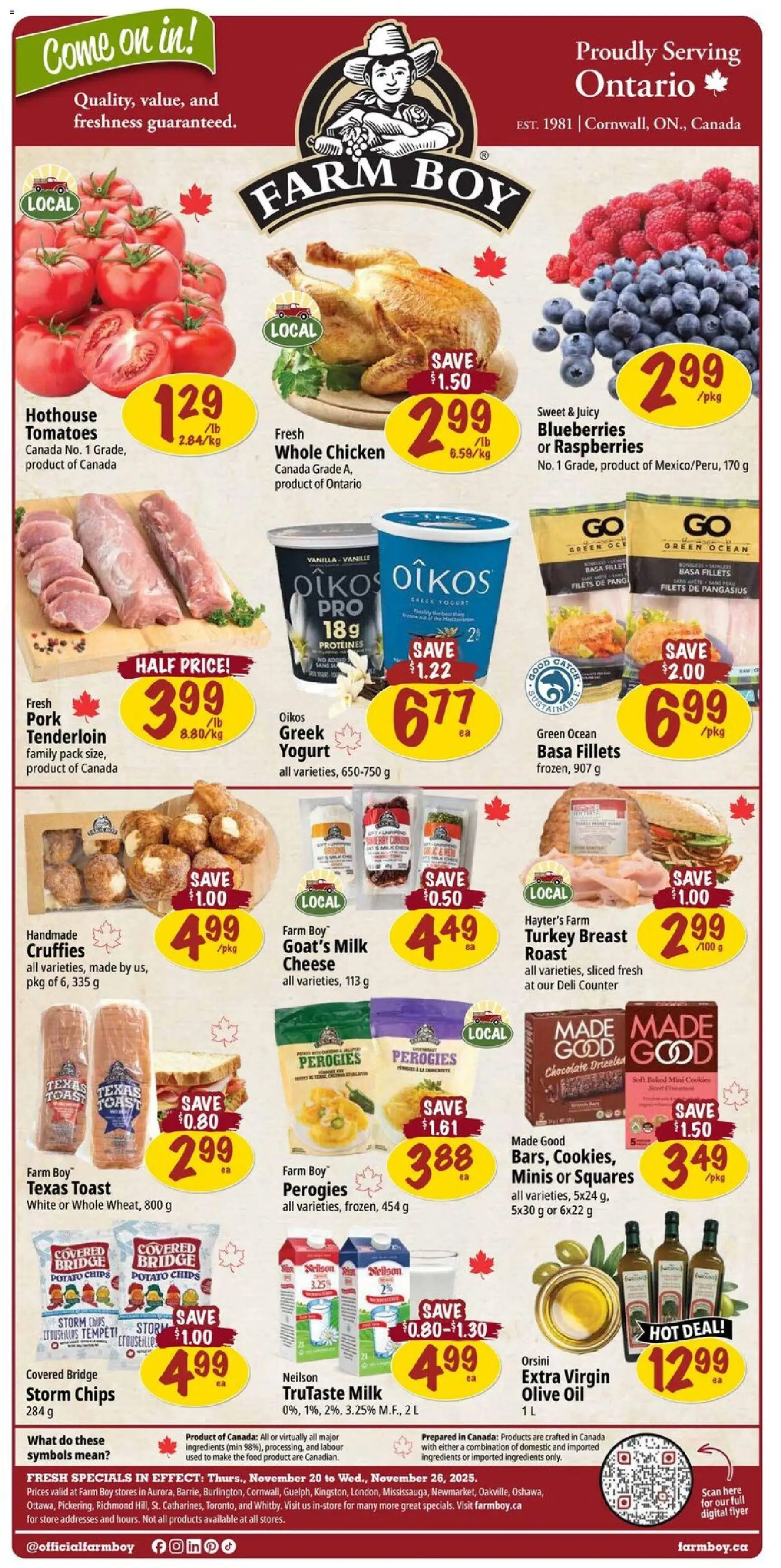 Farm Boy weekly flyer / circulaire - page 1- valid from Nov 20, 2025