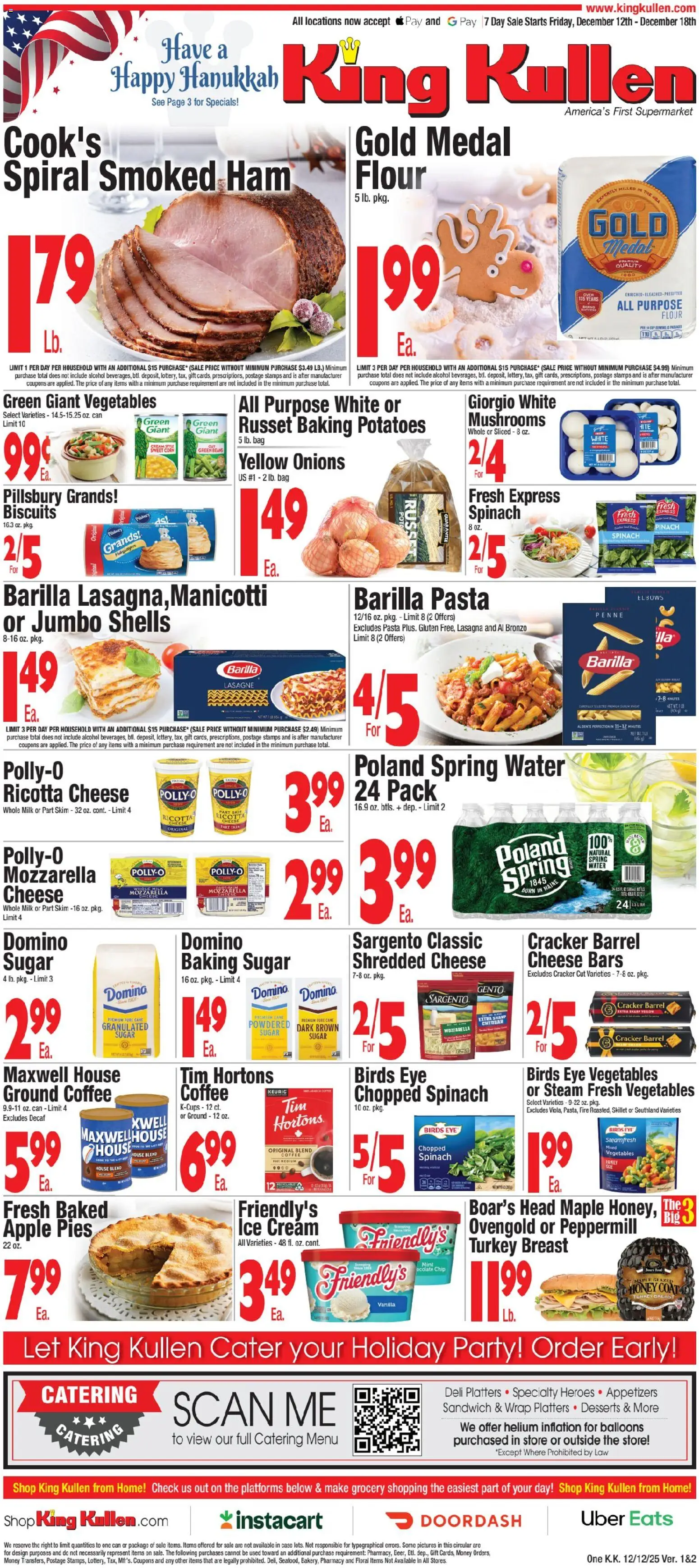 King Kullen Weekly Ad - page 1- valid from 12/12/2025