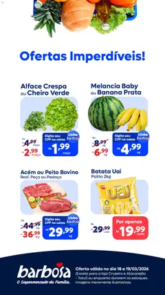 Pré-visualização Barbosa Supermercados ofertas Imperdíveis válida a partir de 18/03/2026