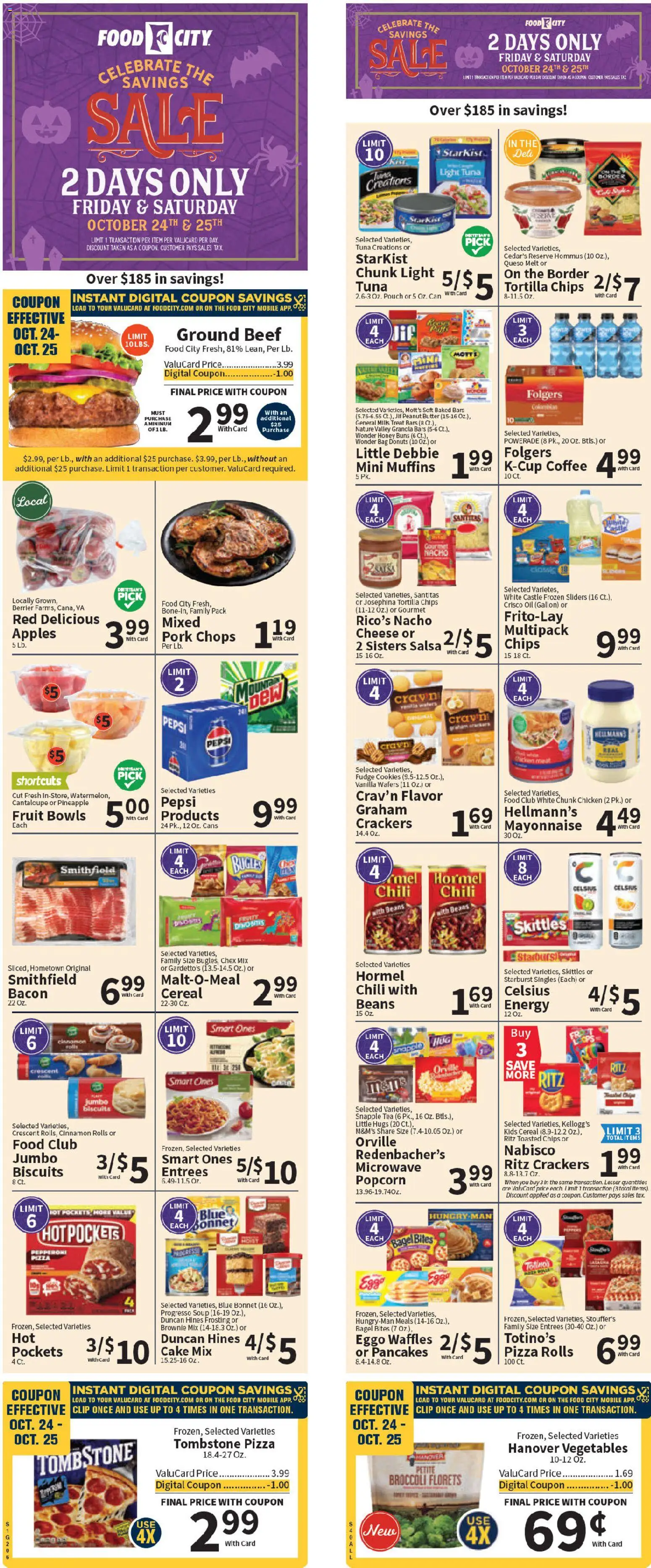 Food City Weekly Ad - page 1- valid from 10/22/2025