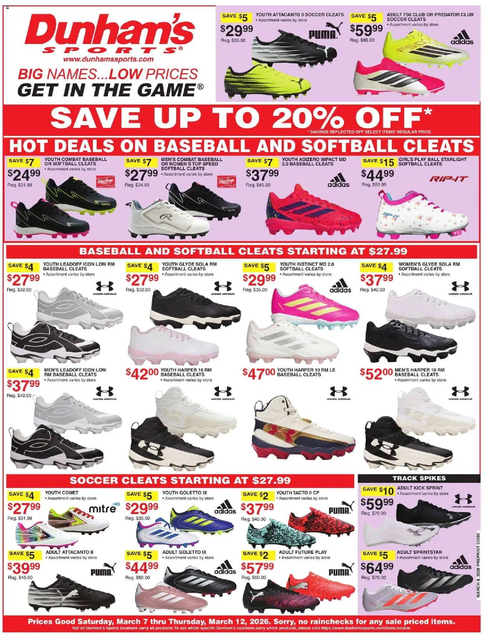 Dunham's Sports Weekly Ad - page 1- valid from 03/07/2026