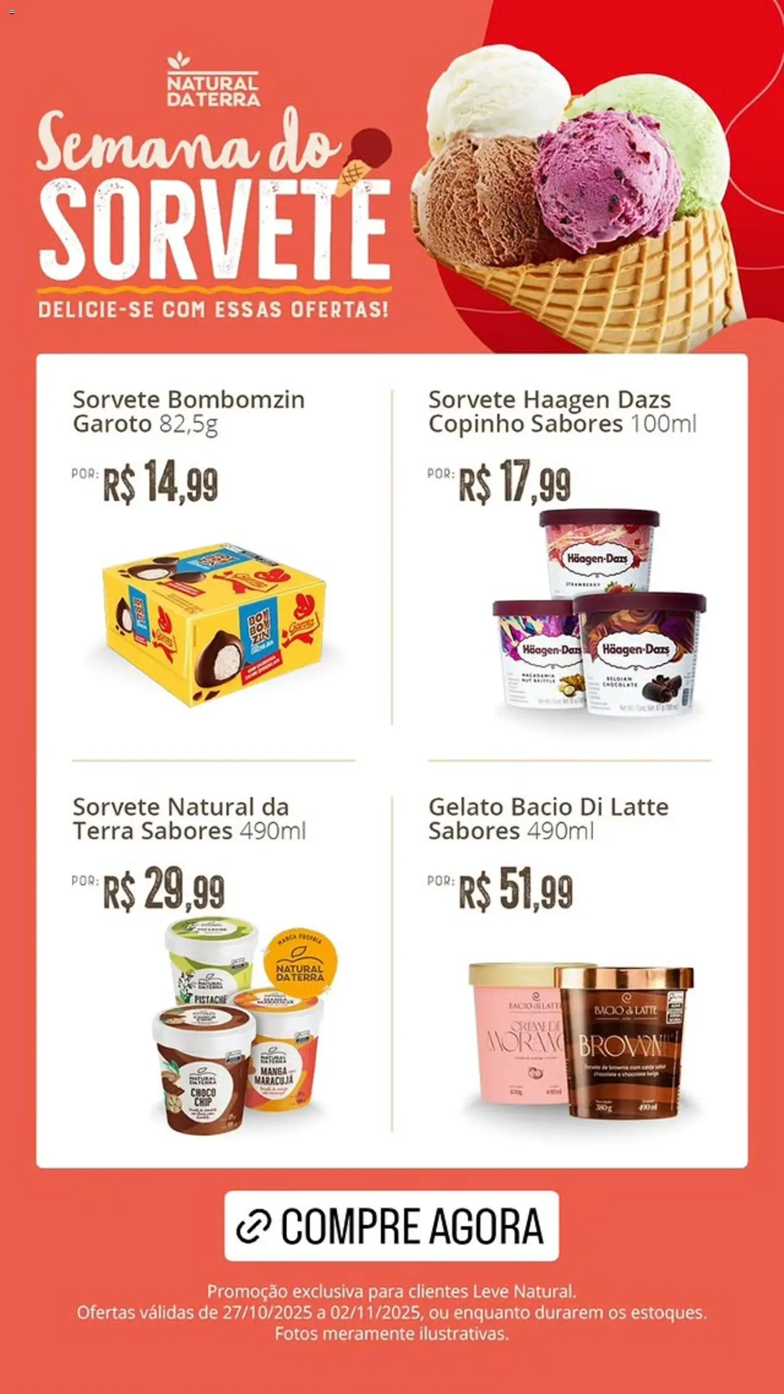 Natural da Terra - Ofertas Semana do Sorvete - página 1- válido a partir de 27/10/2025
