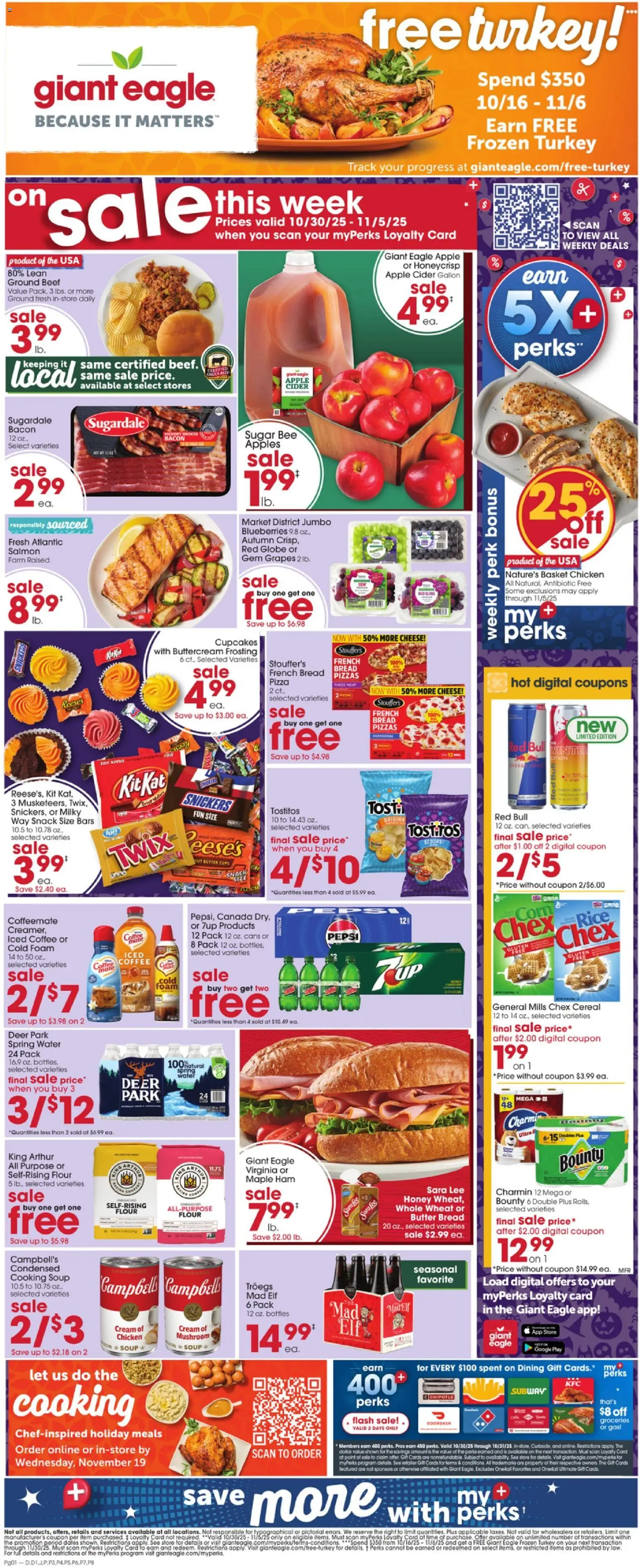 Giant Eagle Weekly Ad - page 1- valid from 10/30/2025