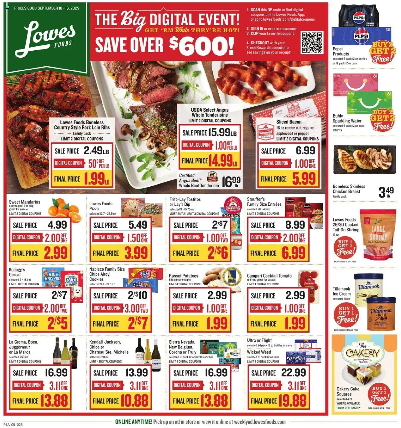 Lowes Foods Weekly Ad - page 1- valid from 09/10/2025