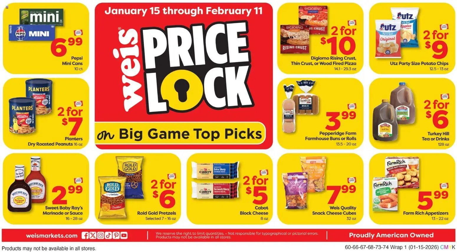 Weis Weekly Circular - MD - page 1- valid from 01/15/2026