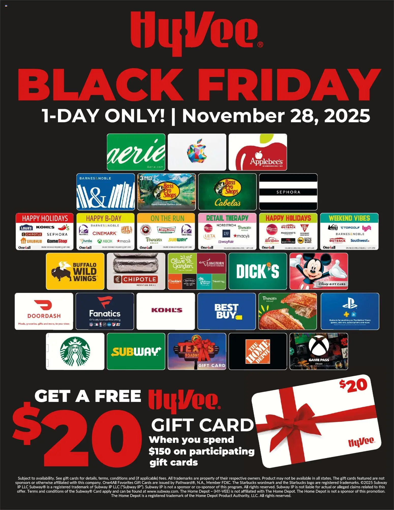 HyVee Black Friday - page 1- valid from 11/28/2025