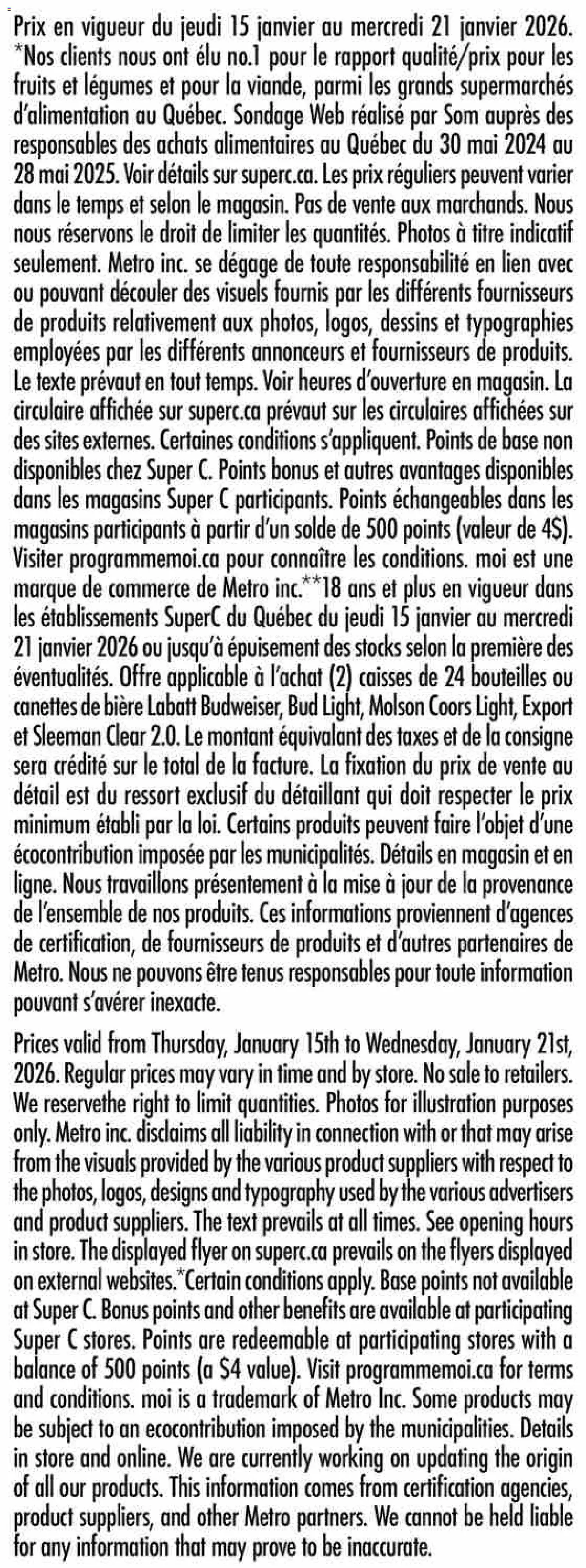 Super C weekly flyer / circulaire - page 18- valid from Jan 15, 2026