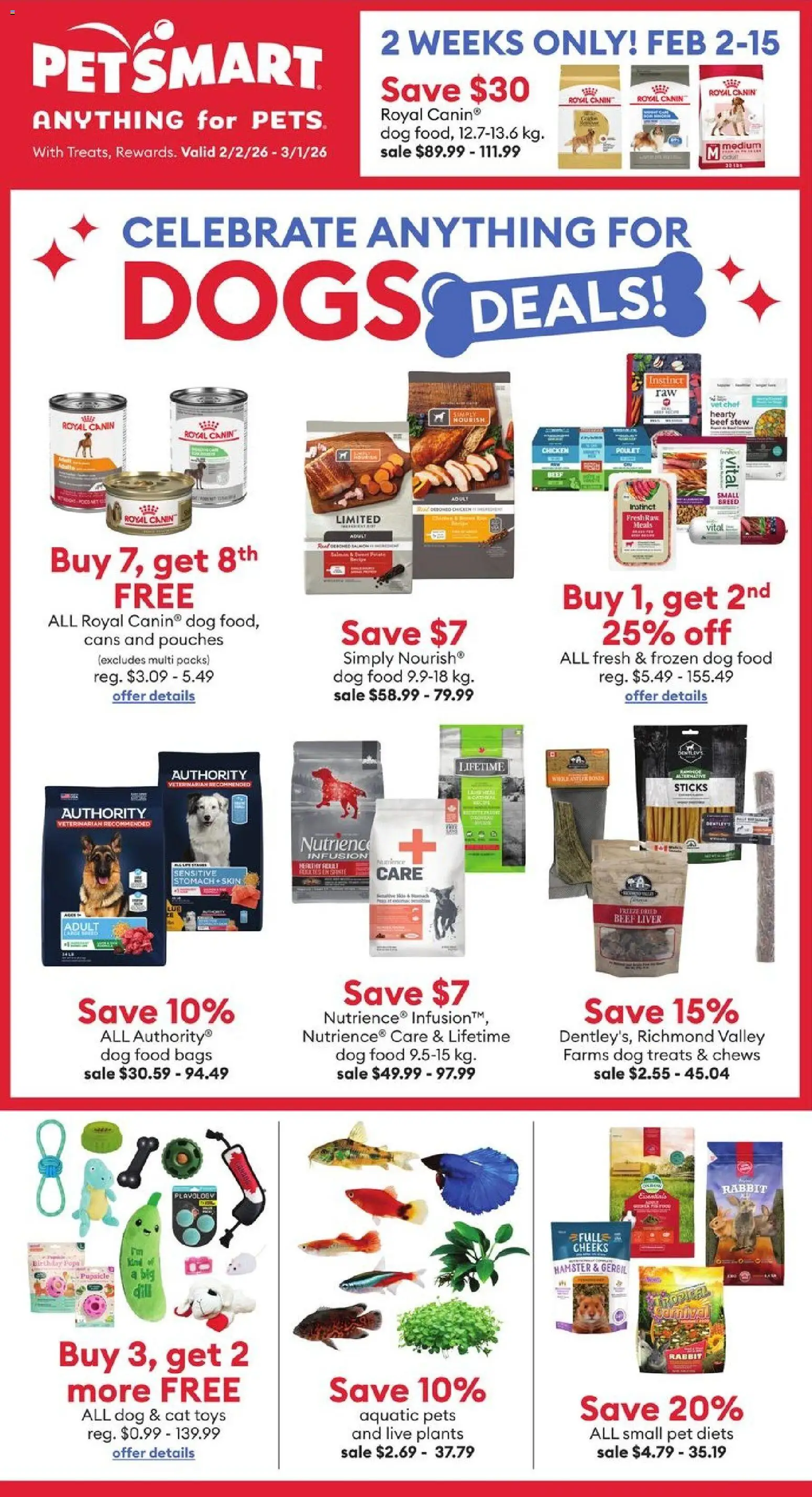 Petsmart flyer / circulaire - page 1- valid from Feb 2, 2026