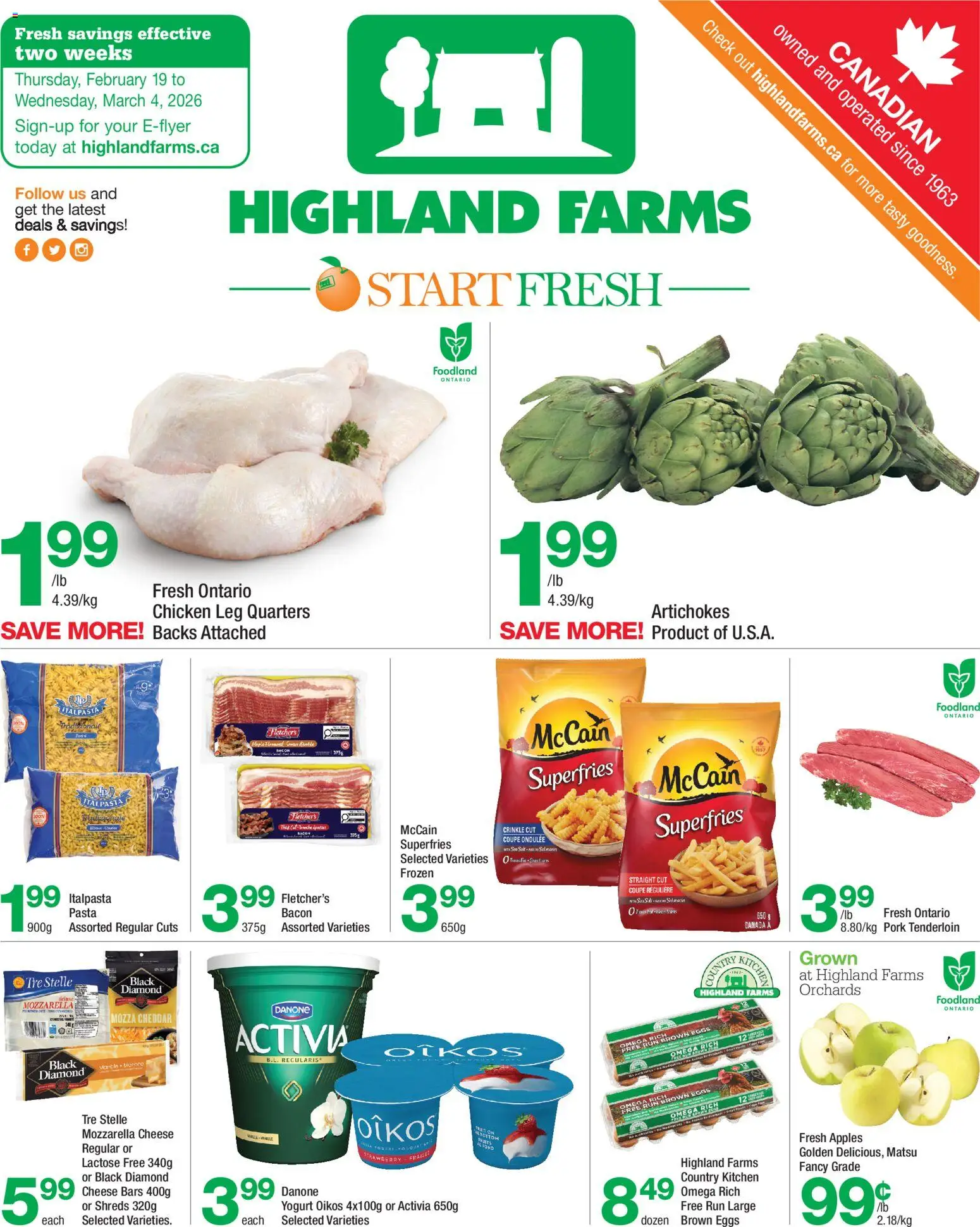 Highland Farms weekly flyer / circulaire - page 1- valid from Feb 19, 2026