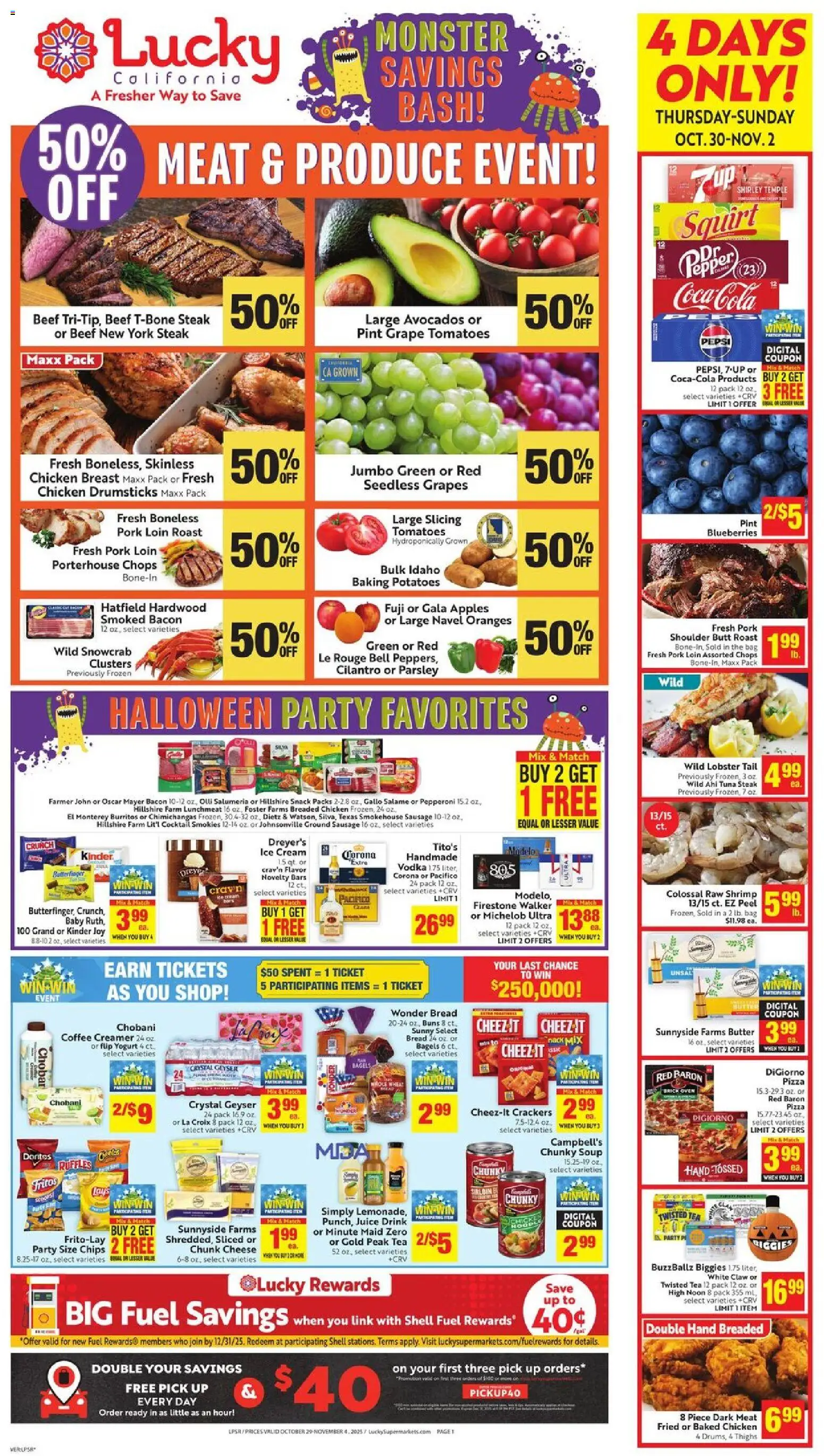 Lucky Supermarkets Weekly Ad- AK - page 1- valid from 10/29/2025