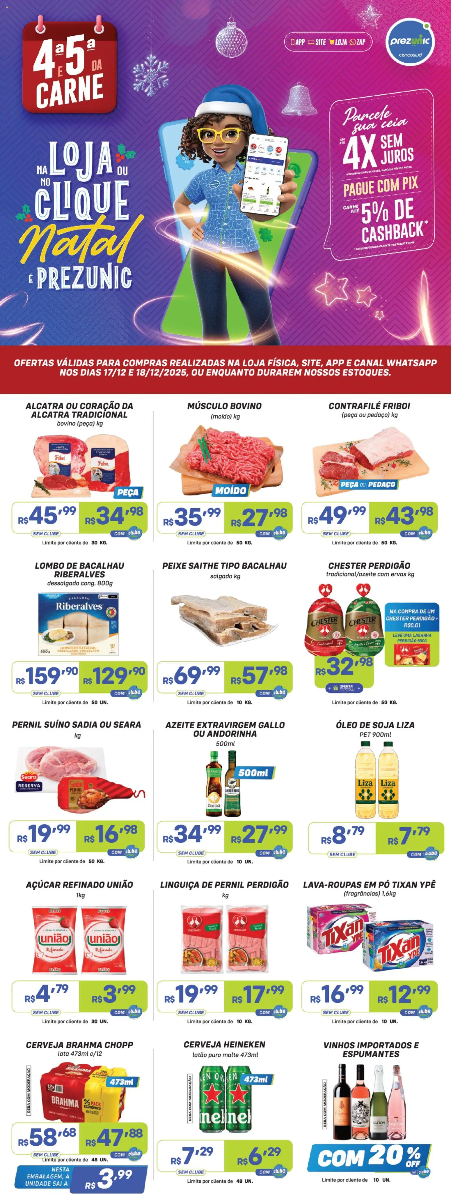 Encarte Quarta e Quinta da Carne Prezunic - página 1- válido a partir de 17/12/2025
