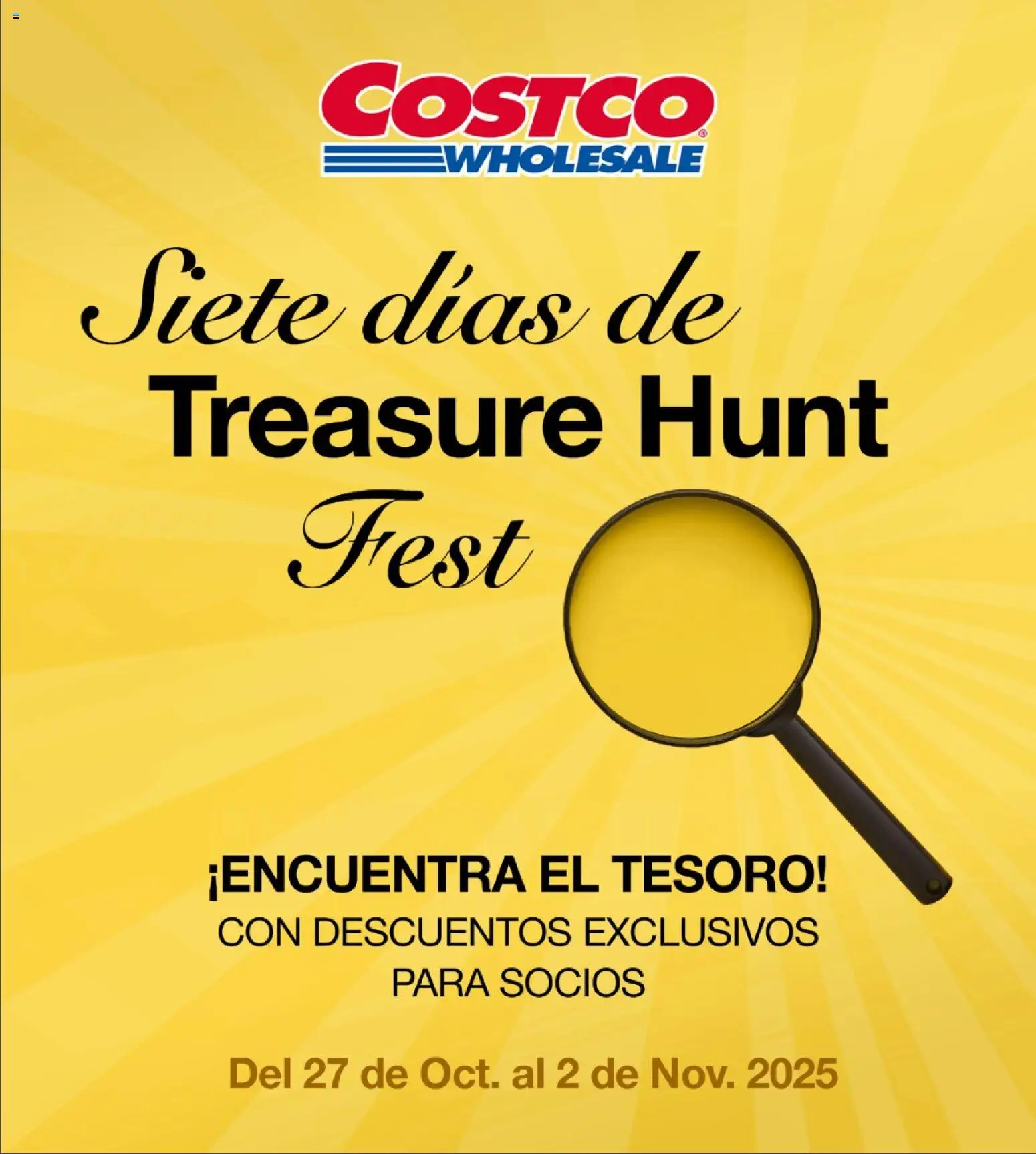 Costco catálogo Siete días de Treasure Hunt Fest - página 1- válido desde 27/10/2025