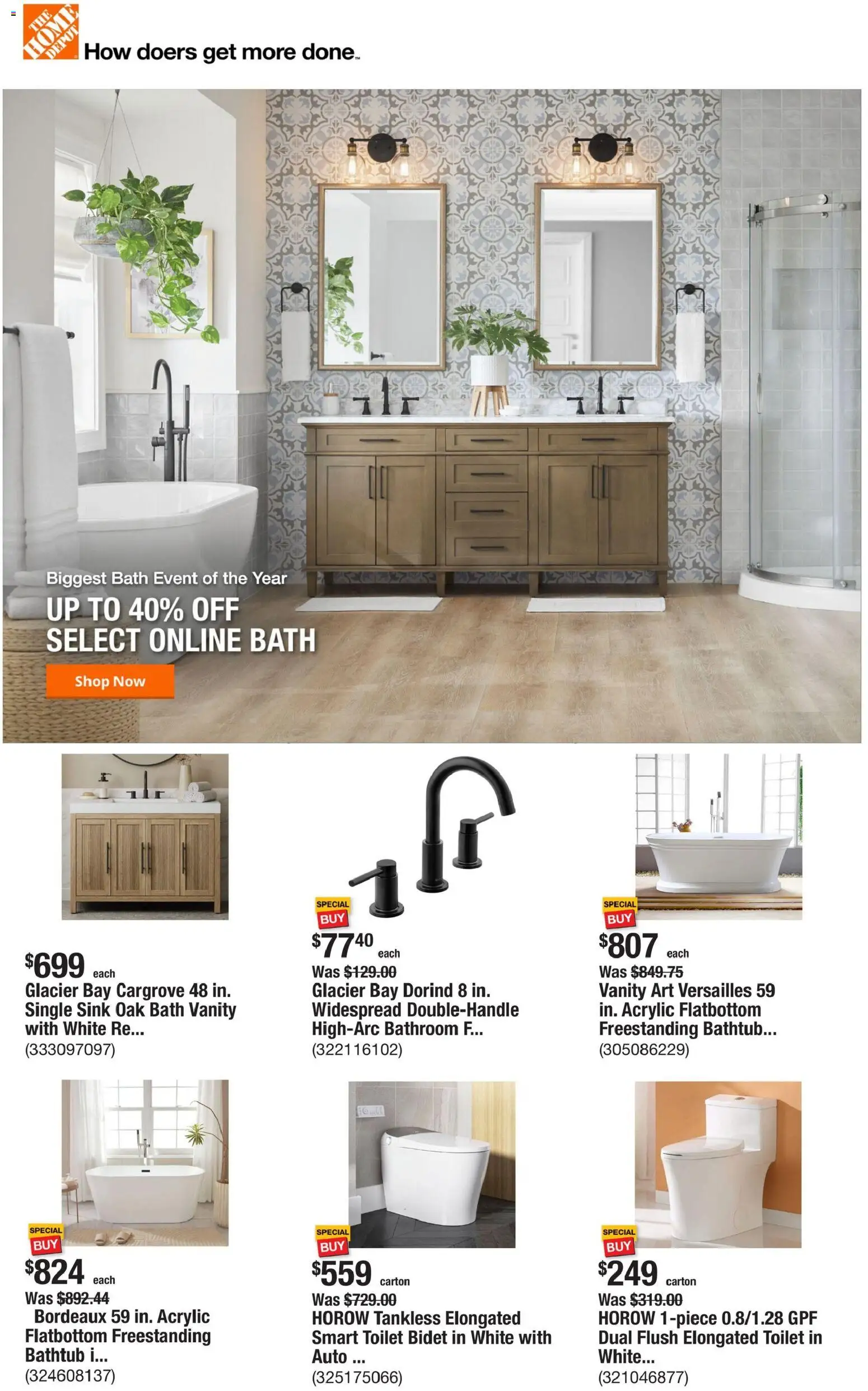 Home Depot Weekly Ad - page 1- valid from 01/22/2026