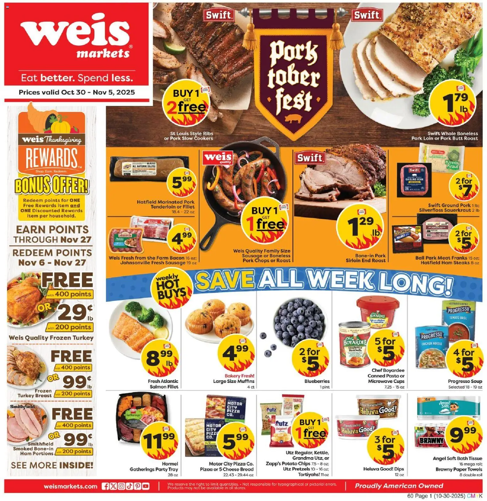Weis Weekly Circular - PA - page 1- valid from 10/30/2025