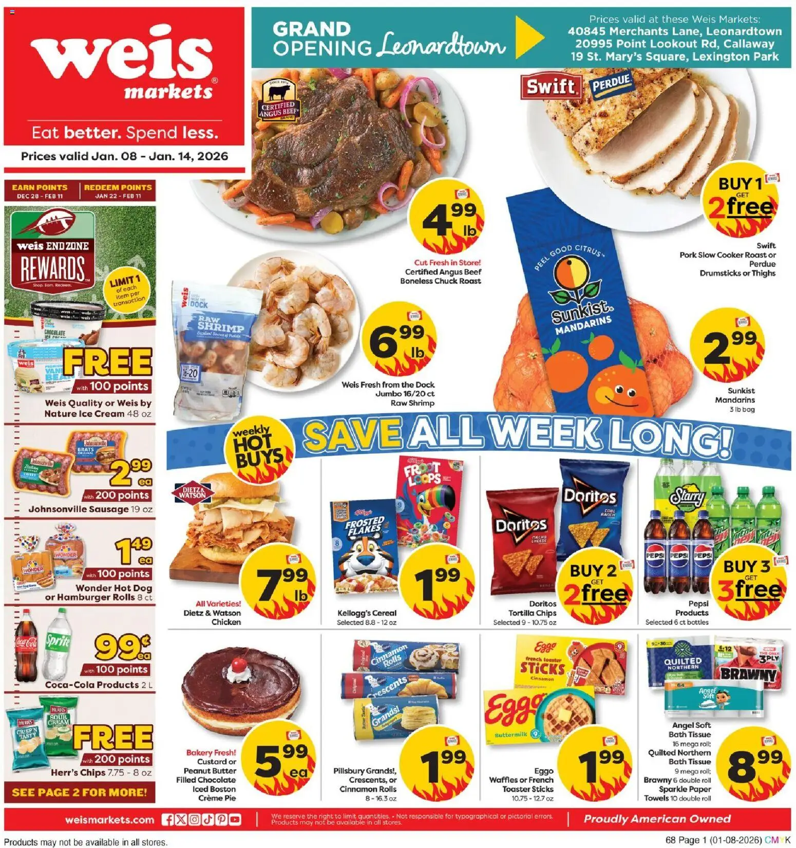 Weis Weekly Circular - MD - page 1- valid from 01/08/2026