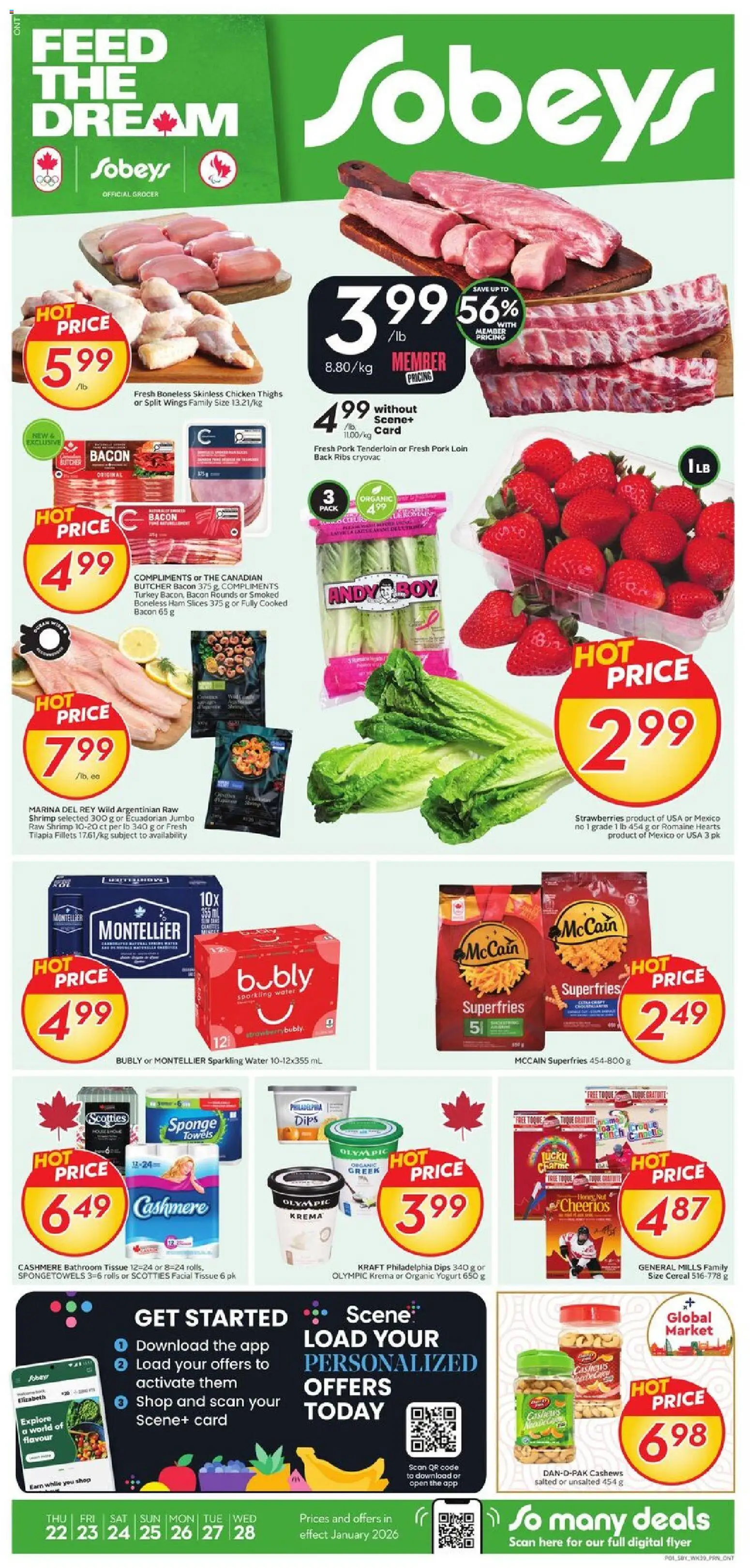 Sobeys weekly flyer / circulaire - page 1- valid from Jan 22, 2026