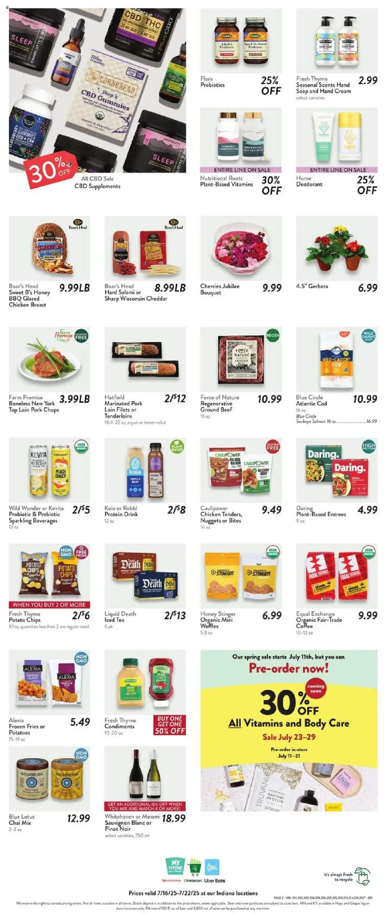 Fresh Thyme Weekly Ad - IN - page 5- valid from 07/16/2025