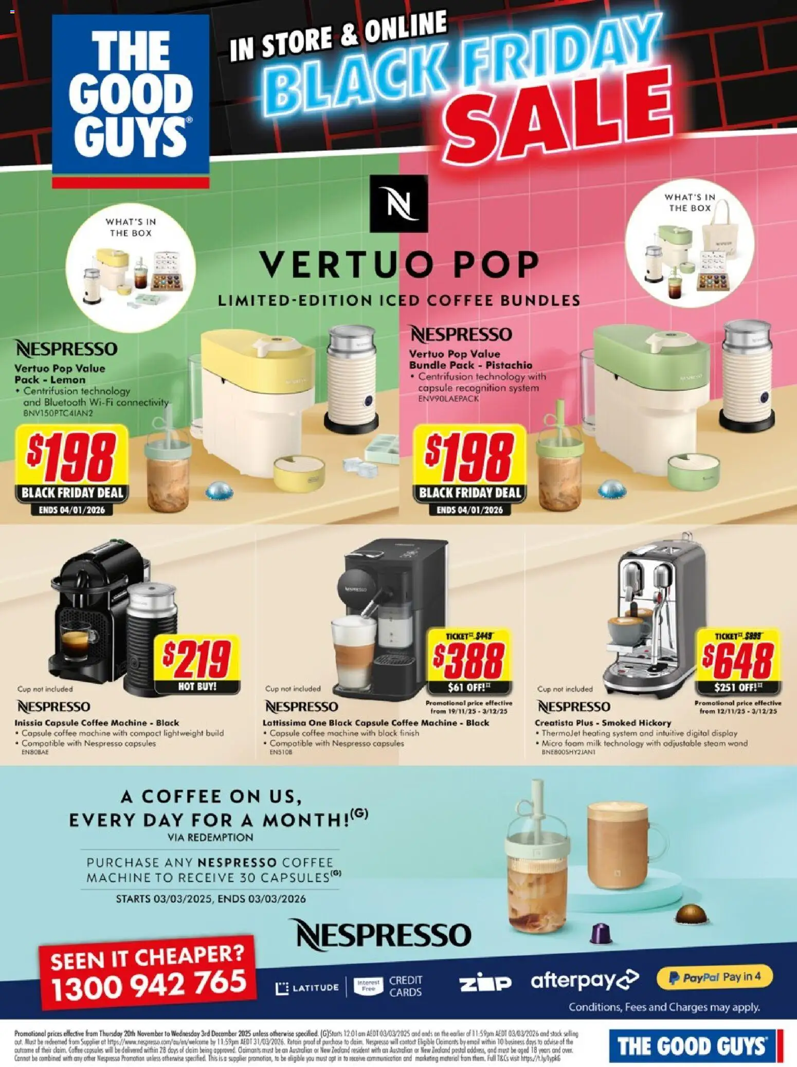 The Good Guys Black Friday Sale Nespresso - page 1- valid from 25/11/2025